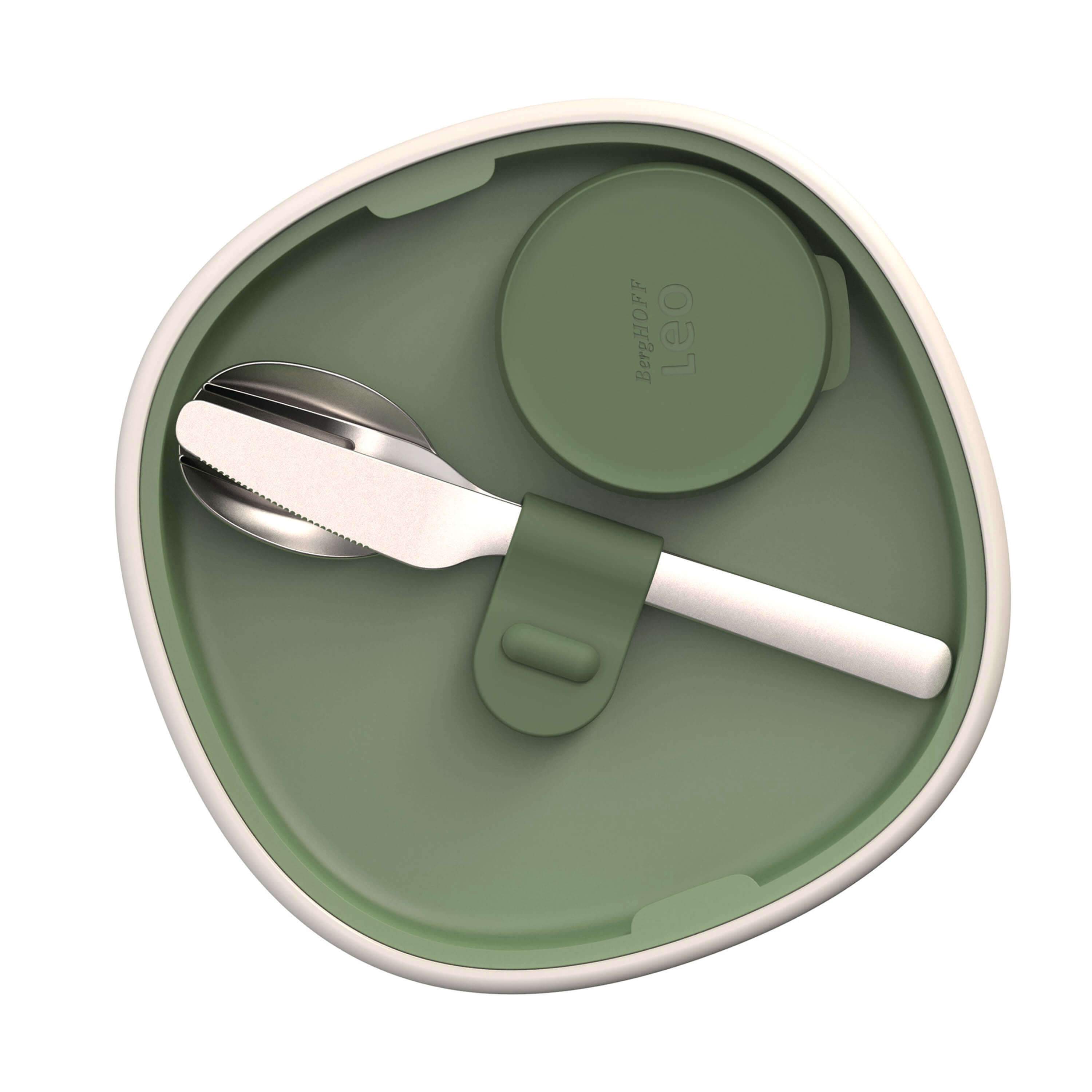BergHOFF Leo To Go Salad Bowl With Flatware Set - Portable BPA-Free Lunch Container for Office, Picnics & Travel - Includes Fork & Spoon