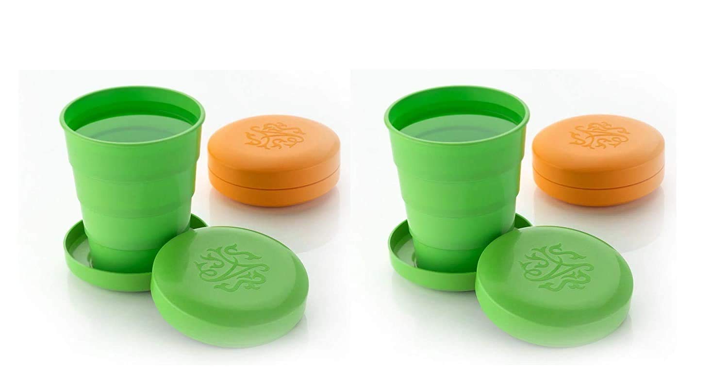 Nexellar BPA-Free Foldable Travel Water Bottle - Portable Collapsible Plastic Cup with Lid for Outdoor, Camping, Hiking, Picnic - 200ml Leakproof Reusable Drinking Glass - Perfect for Travel, Gym & Daily Use