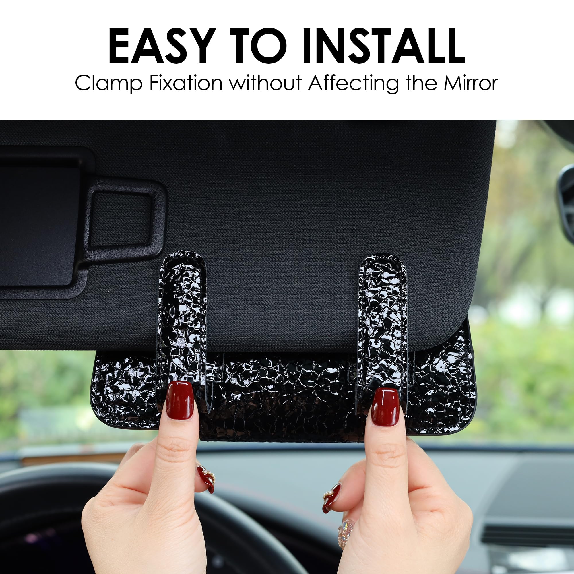 Car Visor Sunglass Holder with Clip - Universal Car Accessories for Men & Women - Perfect for Road Trips, Commuting & Outdoor Adventures