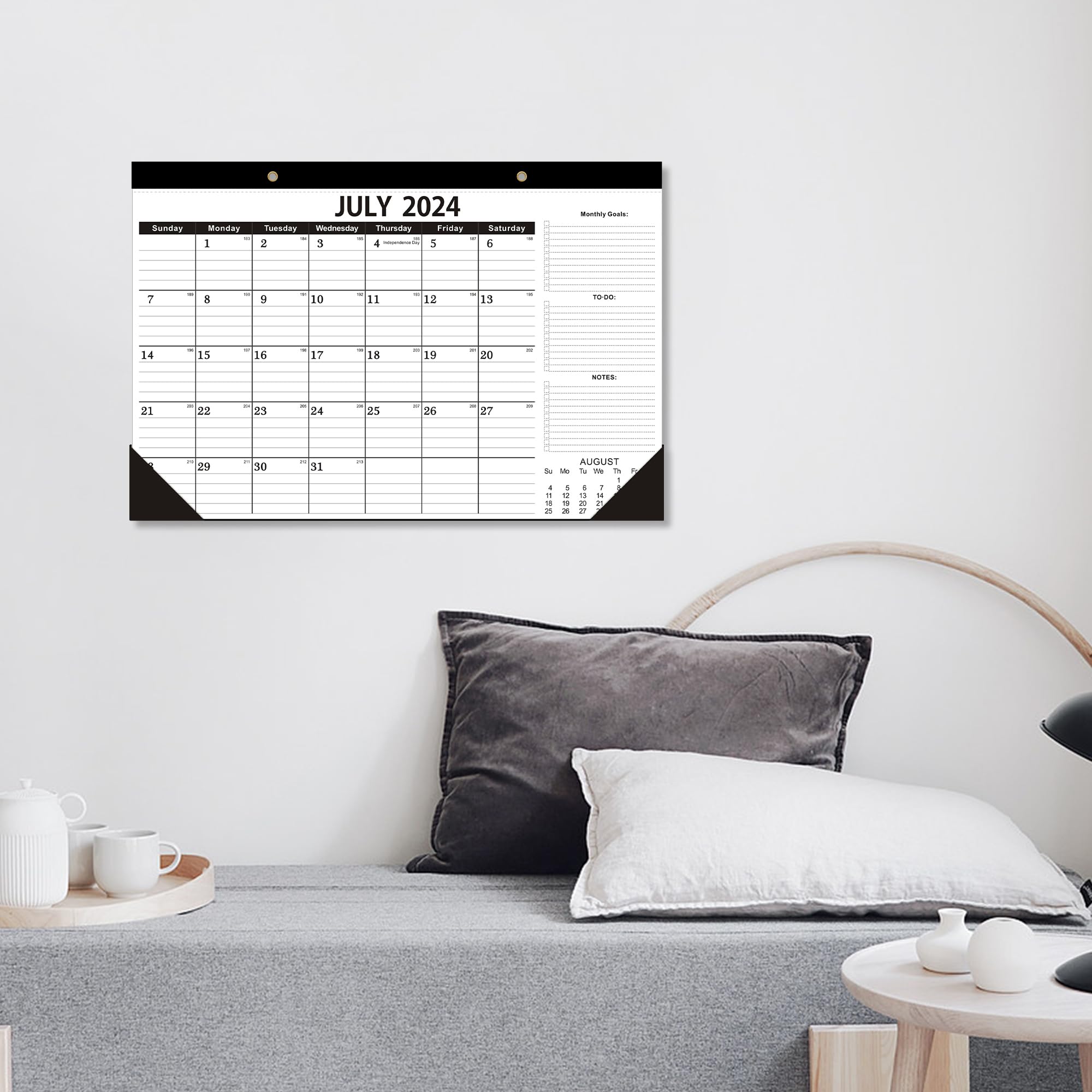 2024-2025 Desk Calendar - 18 Month Planner from July 2024 to December 2025 | 12x17 Inch Large Format with Perforated Pages | Perfect for Classroom, Office & Family Planning (2-Pack)