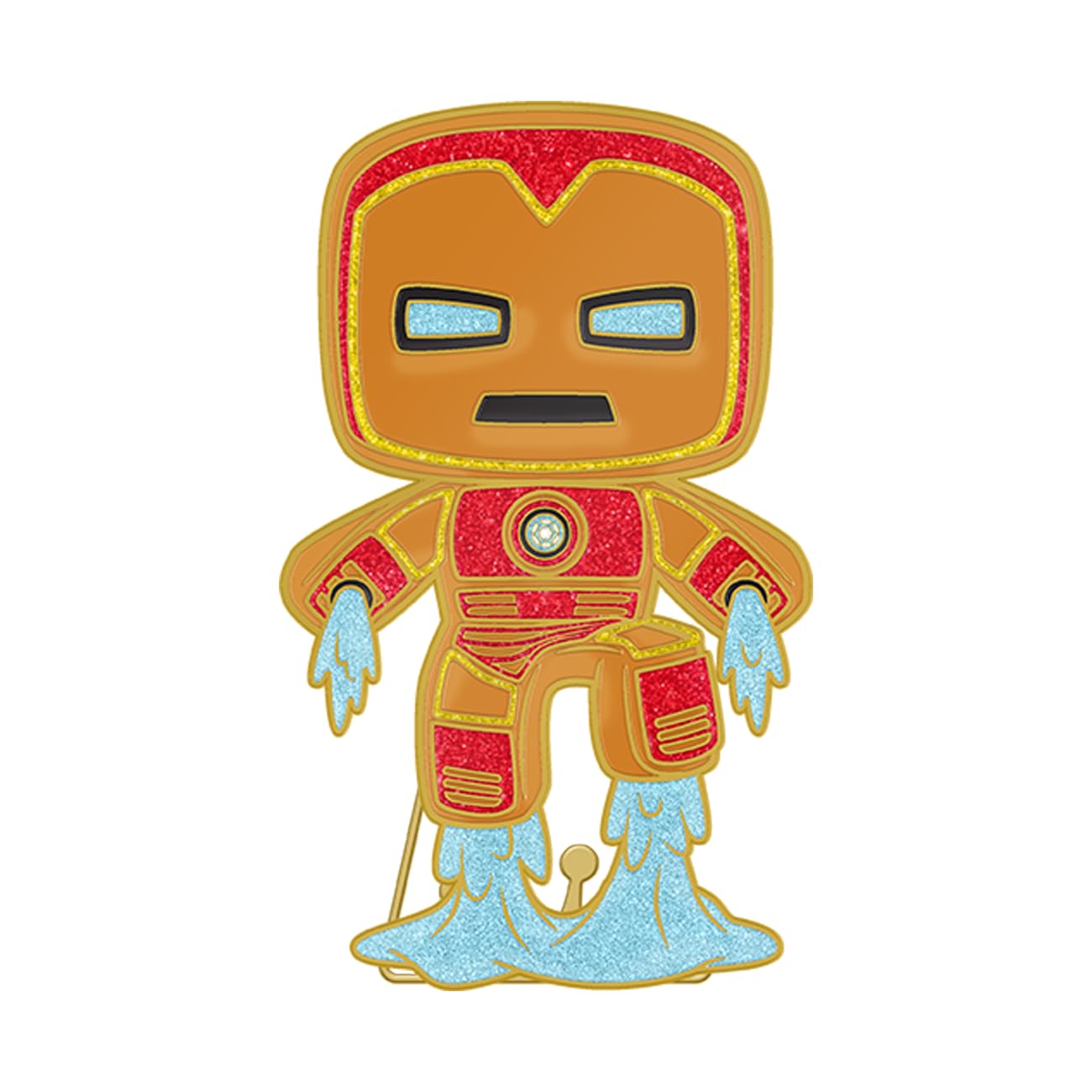 Loungefly POP! Large Enamel Pin - MARVEL Gingerbread Iron Man Collectible Brooch for Backpacks, Bags & Jackets | Cute Comic Book Merchandise Gift for Marvel Fans | Perfect for Cosplay, Conventions & Superhero Collections