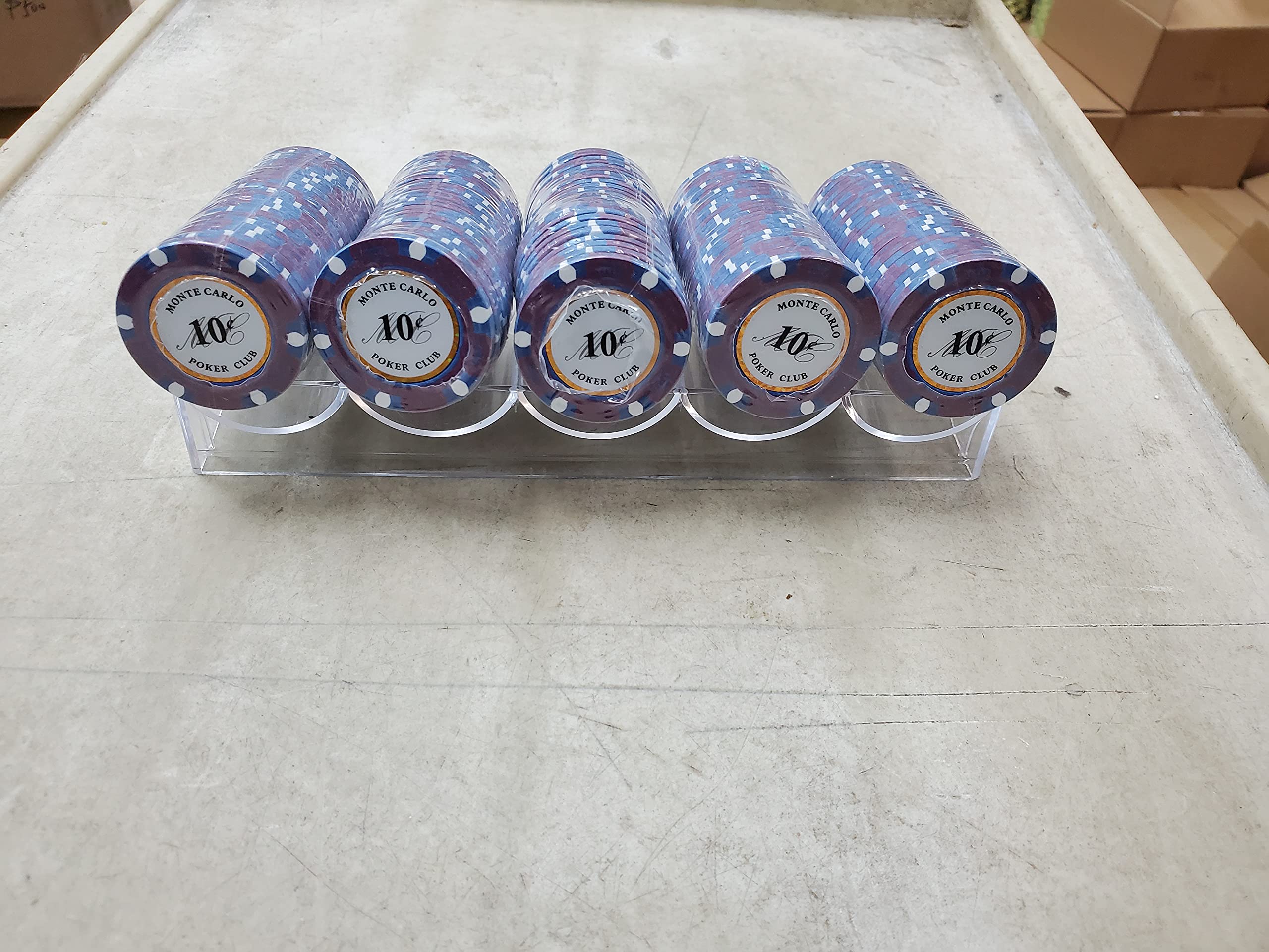 100 Burgundy Poker Chips - 10 Cent Lower Denominations for Casino Nights, Poker Games & Home Entertainment