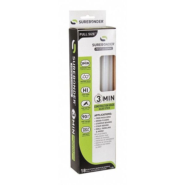 High-Strength Construction Grade Hot Melt Glue Sticks - 1 Minute Fast Bonding, 10