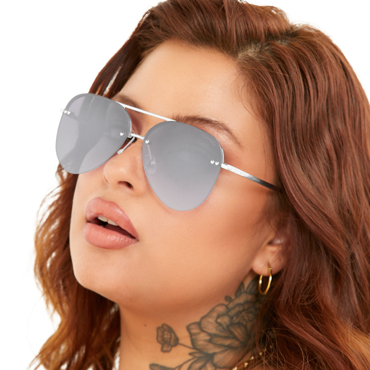 Smaller Megan 2 Silver Metal Aviator Sunglasses for Women - Classic Retro Pilot Style Shades with UV Protection - Perfect for Driving, Beach & Outdoor Activities