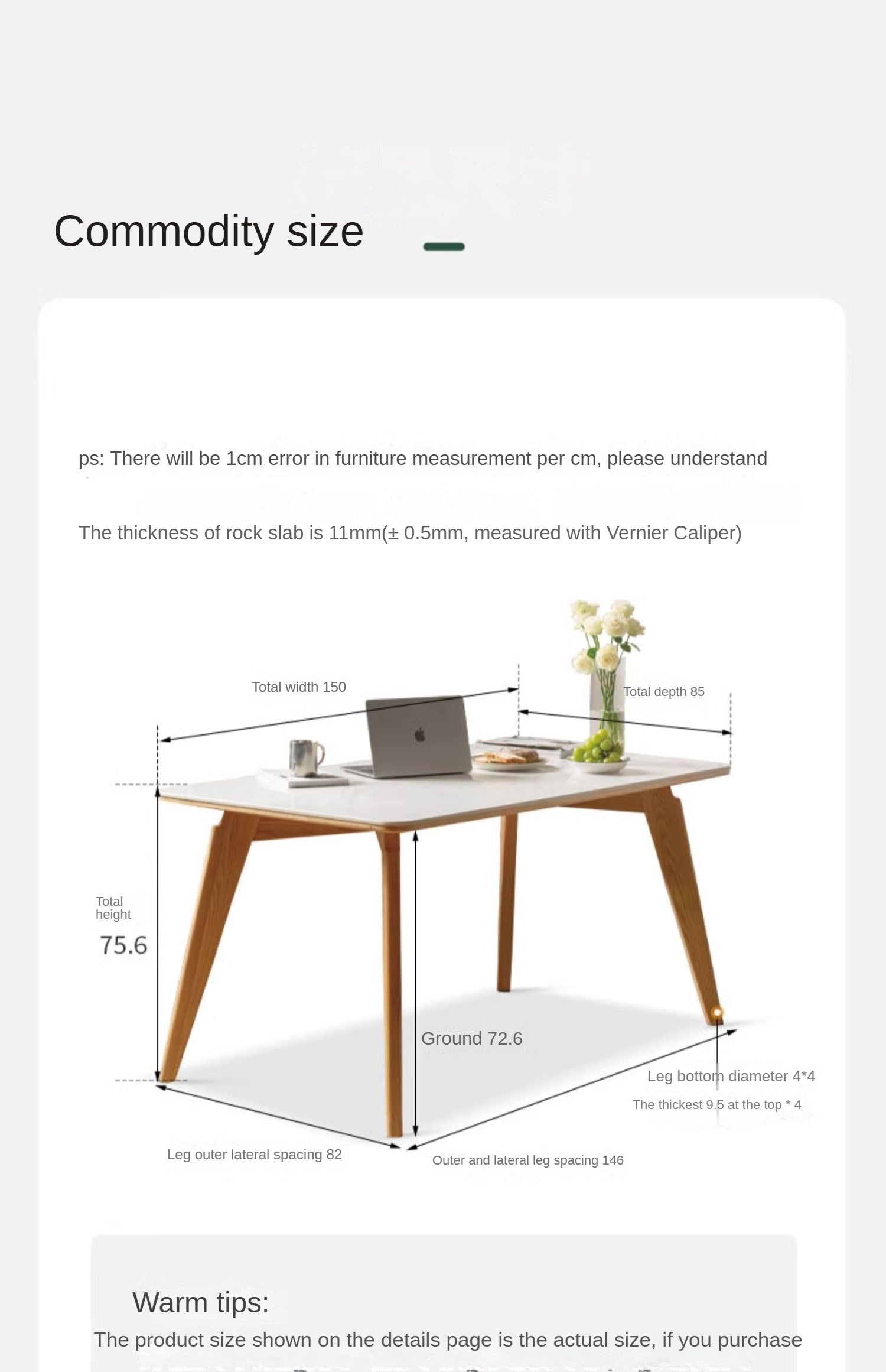 Solid Oak Wood Modern Rocking Dining Table - Perfect for Farmhouse, Rustic & Contemporary Dining Rooms