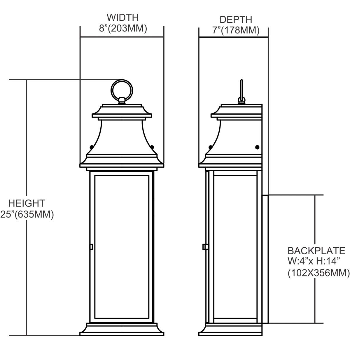 Elk Lighting Provincial 3-Light Water Glass Outdoor Wall Lantern in Charcoal - Weatherproof Exterior Sconce for Porch, Patio, and Garden Lighting
