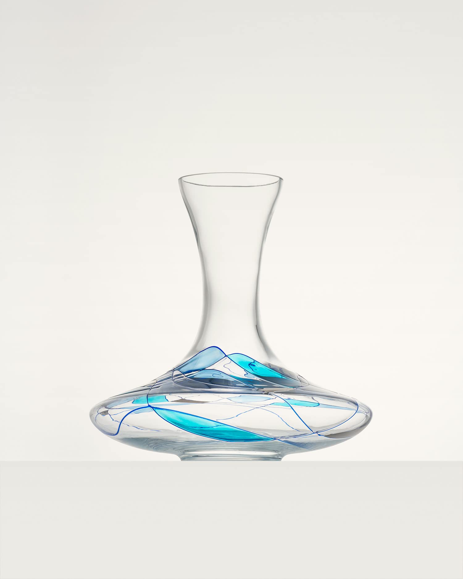 ANTONI BARCELONA LIMITED EDITION Sagrada Blue & Silver Hand-Painted Wine Decanter - 50oz Unique Mouth-Blown Glass Gift for Anniversary, Birthday, Couples, Engagement (Men & Women) - Perfect for Fine Dining, Wine Tasting & Special Occasions