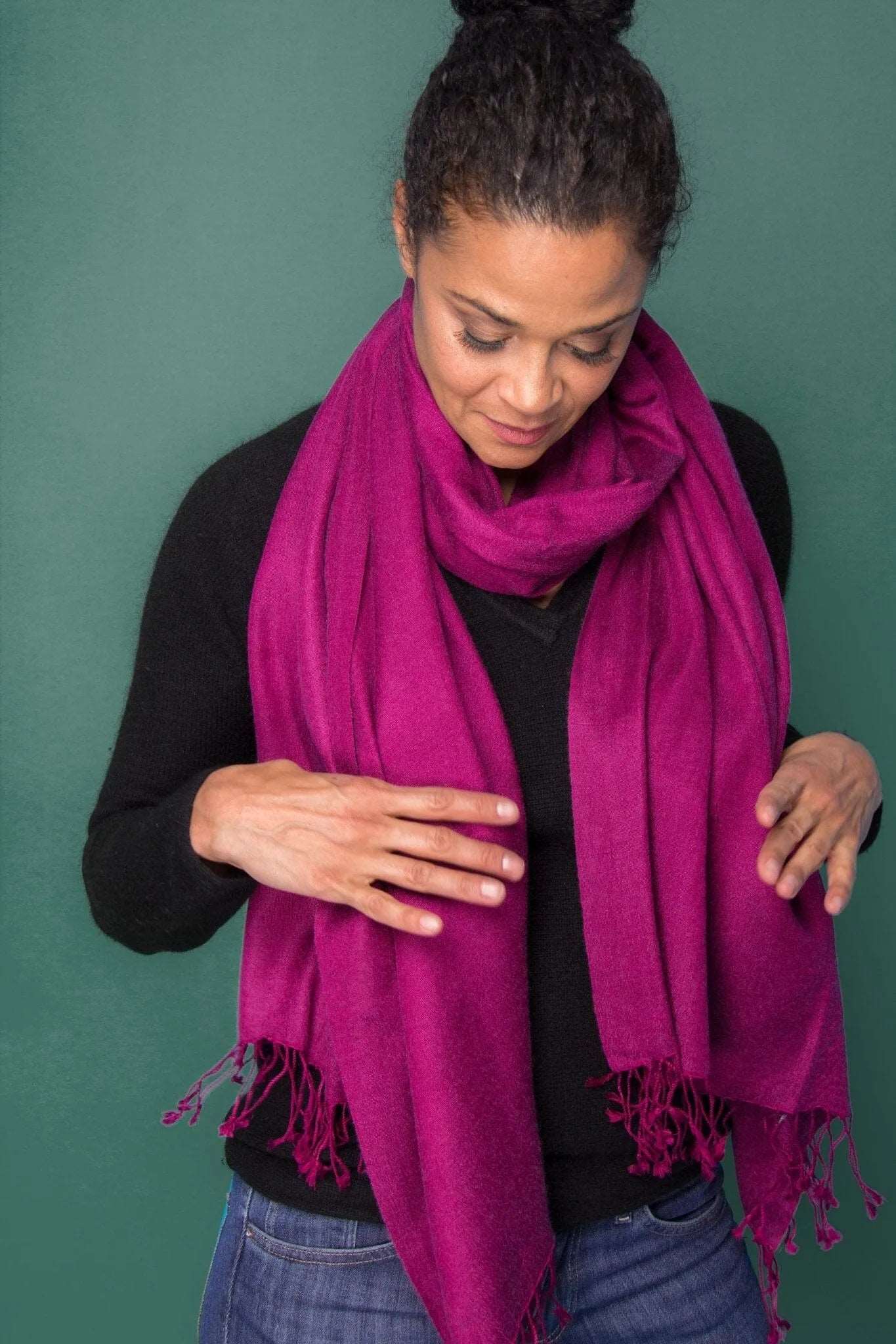 Luxury Cashmere Fringe Wrap Scarf - Soft Warm Winter Shawl for Women - Perfect for Office, Travel & Evening Outfits