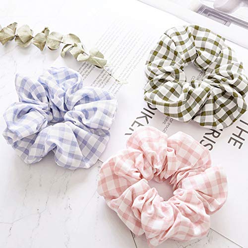 Elegant Plaid Elastic Hair Bands - Simple Women's Headwear, Scrunchies, Hair Ropes & Rubber Band Accessories for Casual, Office & Outdoor Styling