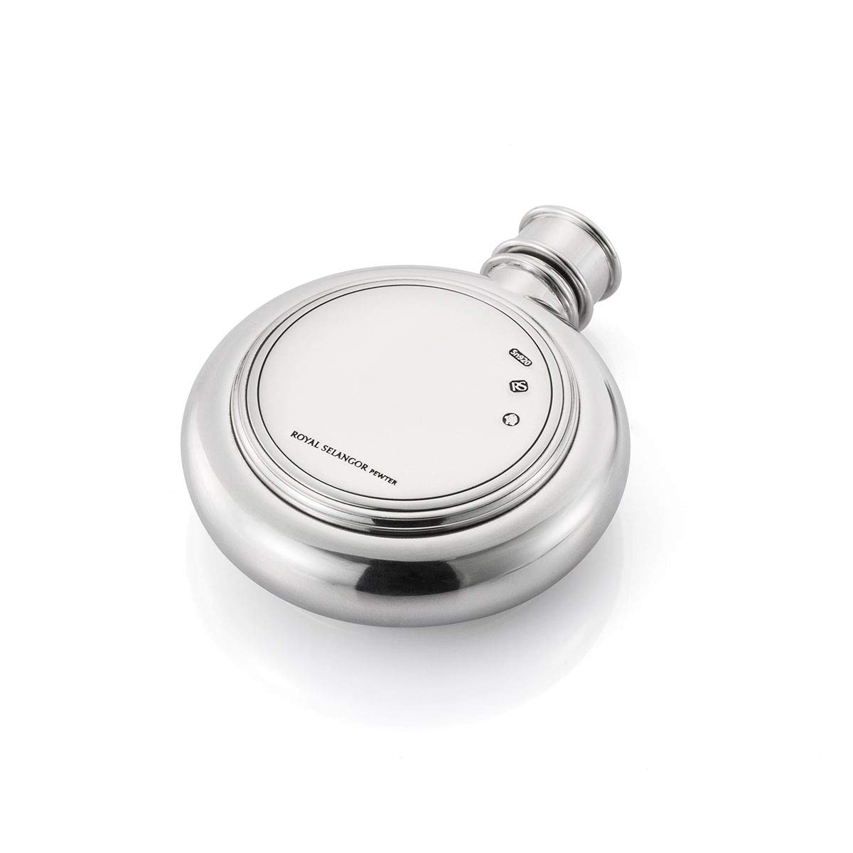 Royal Selangor Handcrafted Pewter Lancaster Hip Flask - Liberty Collection - Elegant Engraved Design for Whiskey, Bourbon & Liquor - Perfect Gift for Men, Weddings & Special Occasions
