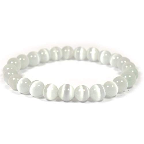 Natural AAA White Selenite Stretch Bracelet - 7-7.5