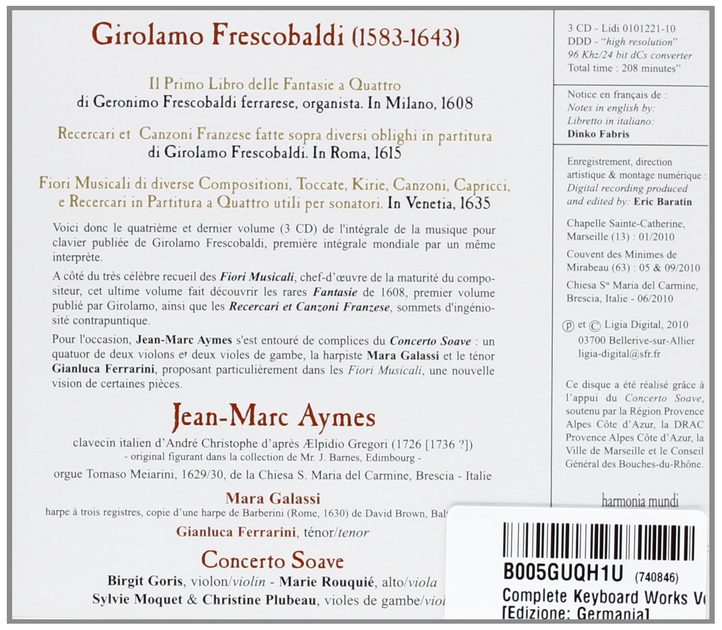 Frescobaldi Keyboard Works Vol.4 - Baroque Music for Piano & Organ