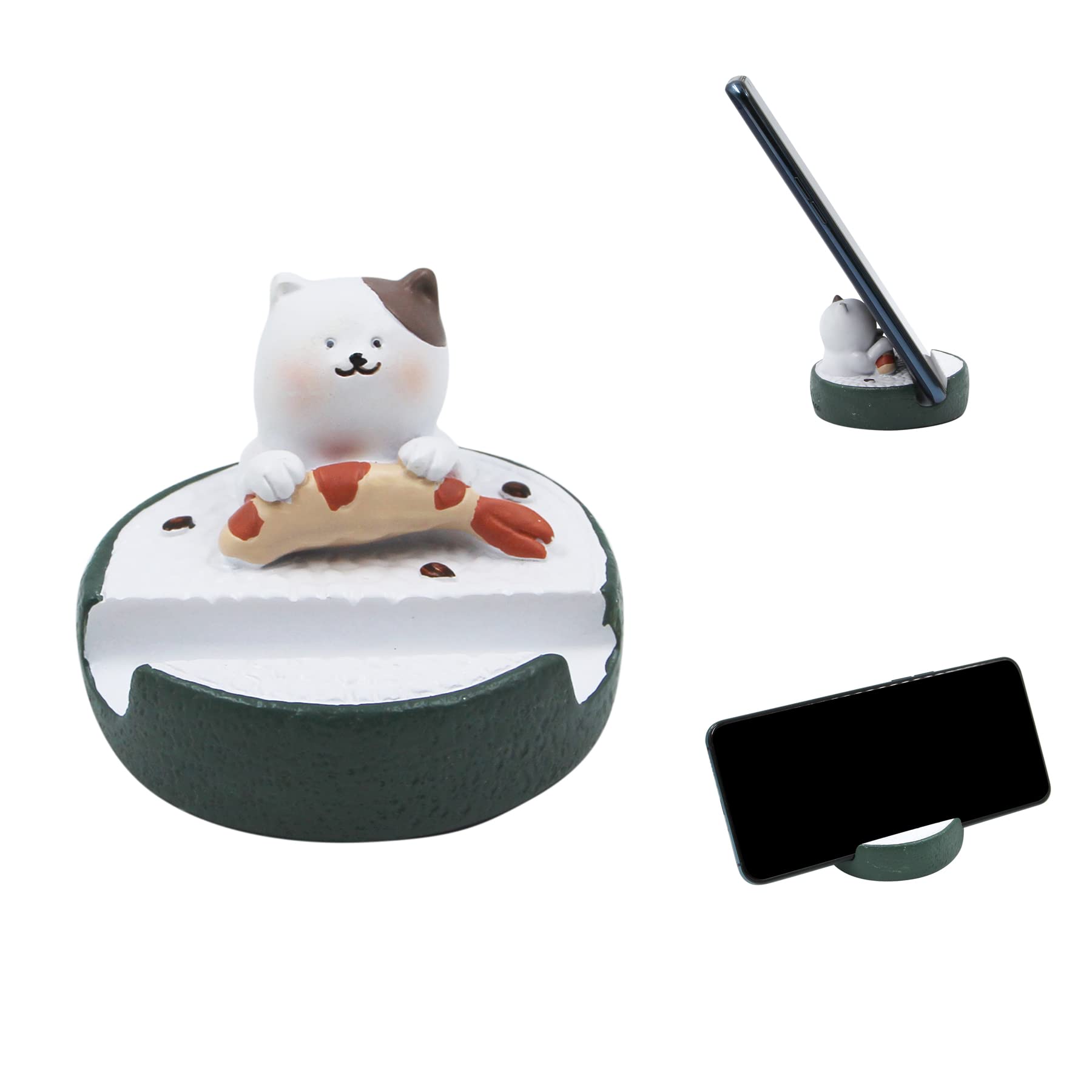 Amamcy Cute Resin Cat Phone Holder - Universal Cell Phone Stand for All Mobile Phones, Desk Organizer & Home Office Decor - Perfect for Work, Study & Bedside Use