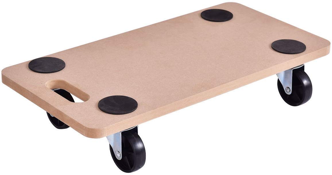 Casart 4-Wheel Wooden Board Dolly - Heavy Duty Moving Carrier for Furniture, Appliances & Boxes - Perfect for Home Moving, Warehouse & Office Relocation