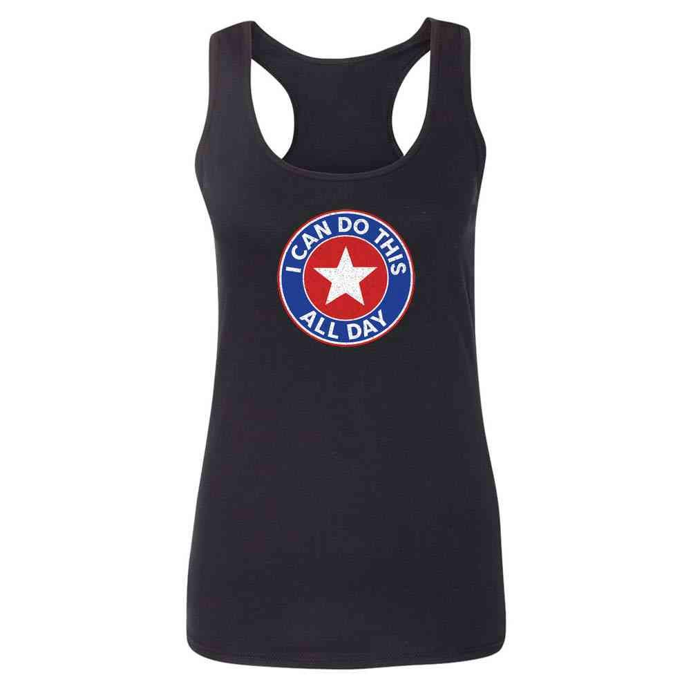 Pop Threads 'I Can Do This All Day' Superhero Graphic T-Shirt for Women - Casual Wear, Cosplay & Superhero Fan Outfits