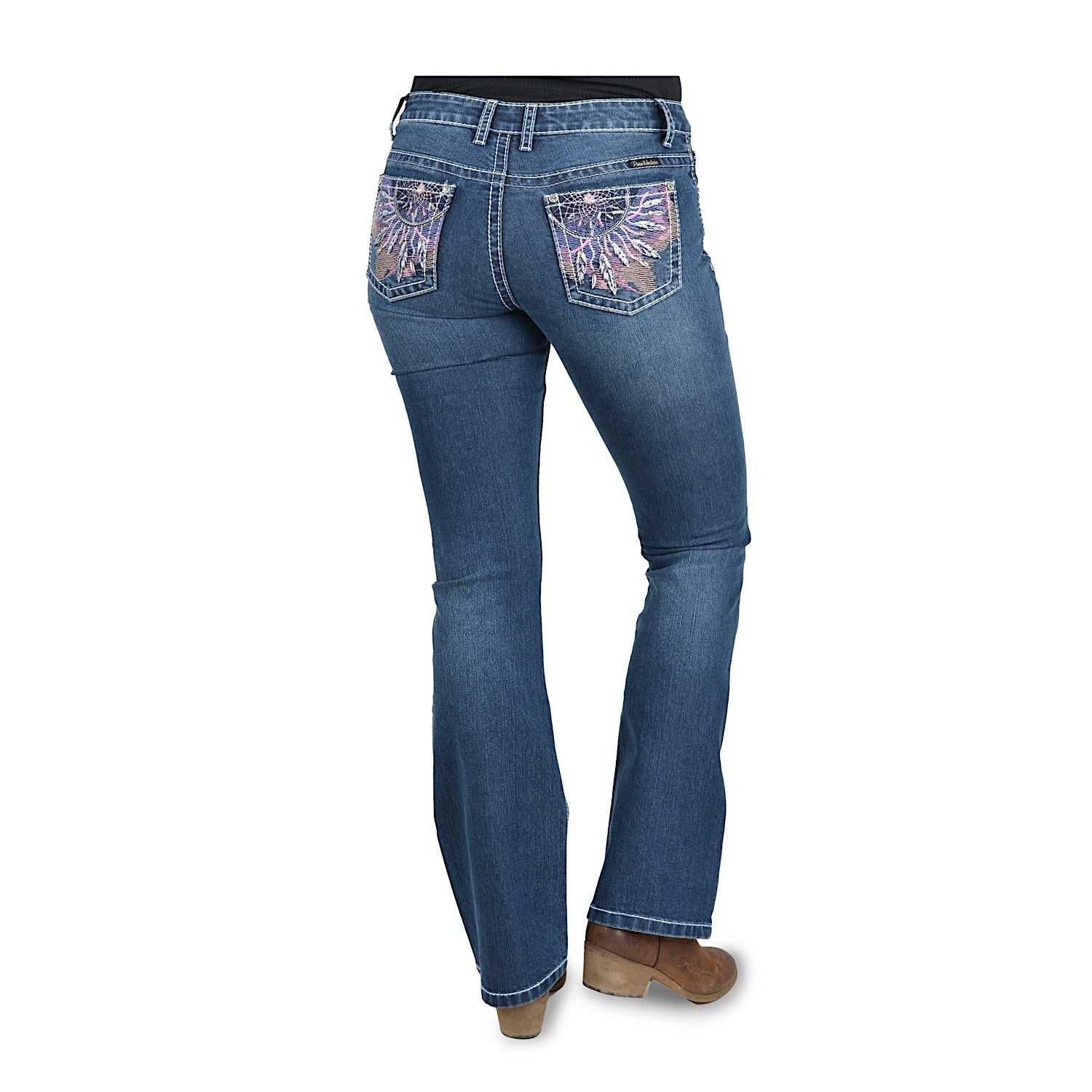 Pure Western Women's Willa Boot Cut Jeans - Size 32 Leg in Evening Sky Wash - Perfect for Cowgirl Style, Country Rides & Night Out