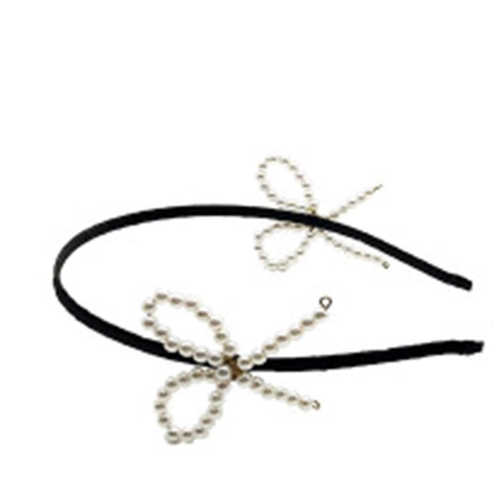 Elegant Korean Black Elastic Hair Bow Headband for Girls - Retro Style for Parties & Daily Wear