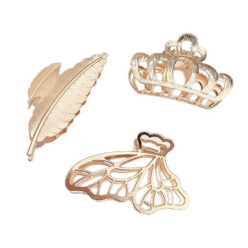 STYLEDOSE 3 Inch Metal Banana Hair Claw Clips for Women - Non-Slip Large Hair Clips for Thick Hair (Pack of 4) - Perfect for Updos, Ponytails, and Everyday Hairstyles