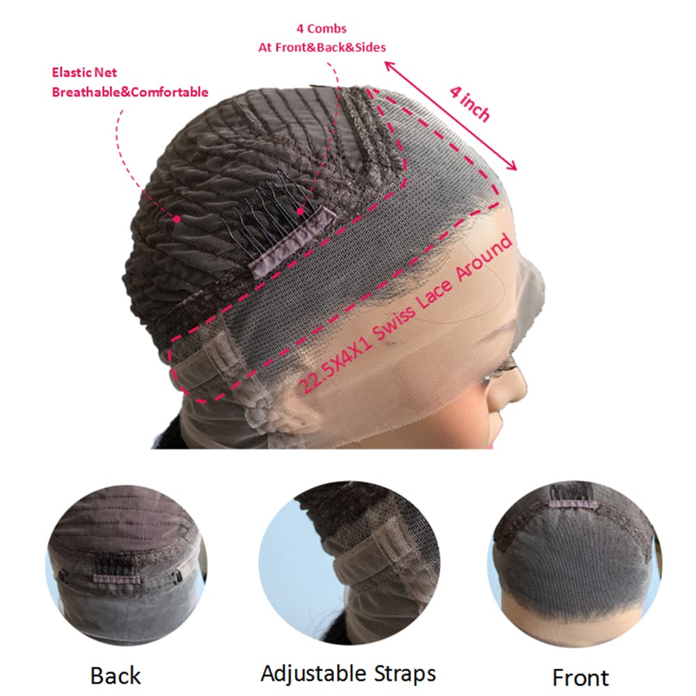 360 Lace Front Wigs Human Hair - 10A Brazilian Virgin Hair Short Straight Bob Wigs (14 Inch) - Pre Plucked Bleached Knots 150% Density - Natural Black Full Lace Wigs for Black Women - Perfect for Daily Wear, Cosplay, Parties & Special Occasions