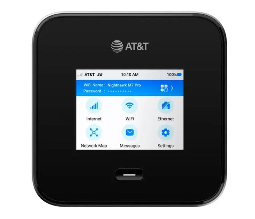 NETGEAR Nighthawk M7 Pro WIFI 7 Mobile Hotspot Router - 5G LTE High-Speed Portable Hotspot for AT&T (Black) - Perfect for Travel, Remote Work & Home Internet Backup