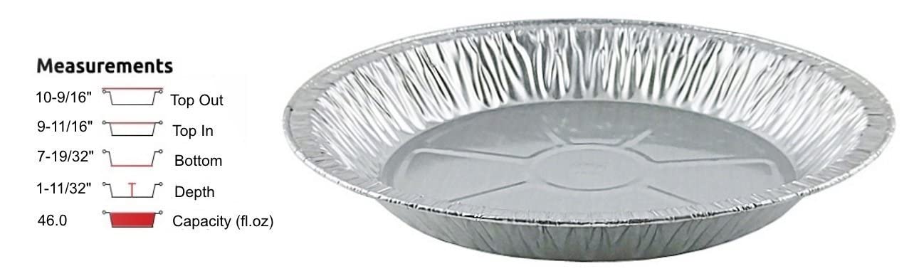 Handi-Foil 11-Inch Extra-Deep Aluminum Foil Pie Pans - Disposable Baking Pans for Pies, Quiches & Casseroles (100-Pack) - Perfect for Holiday Baking, Potlucks & Catering Events