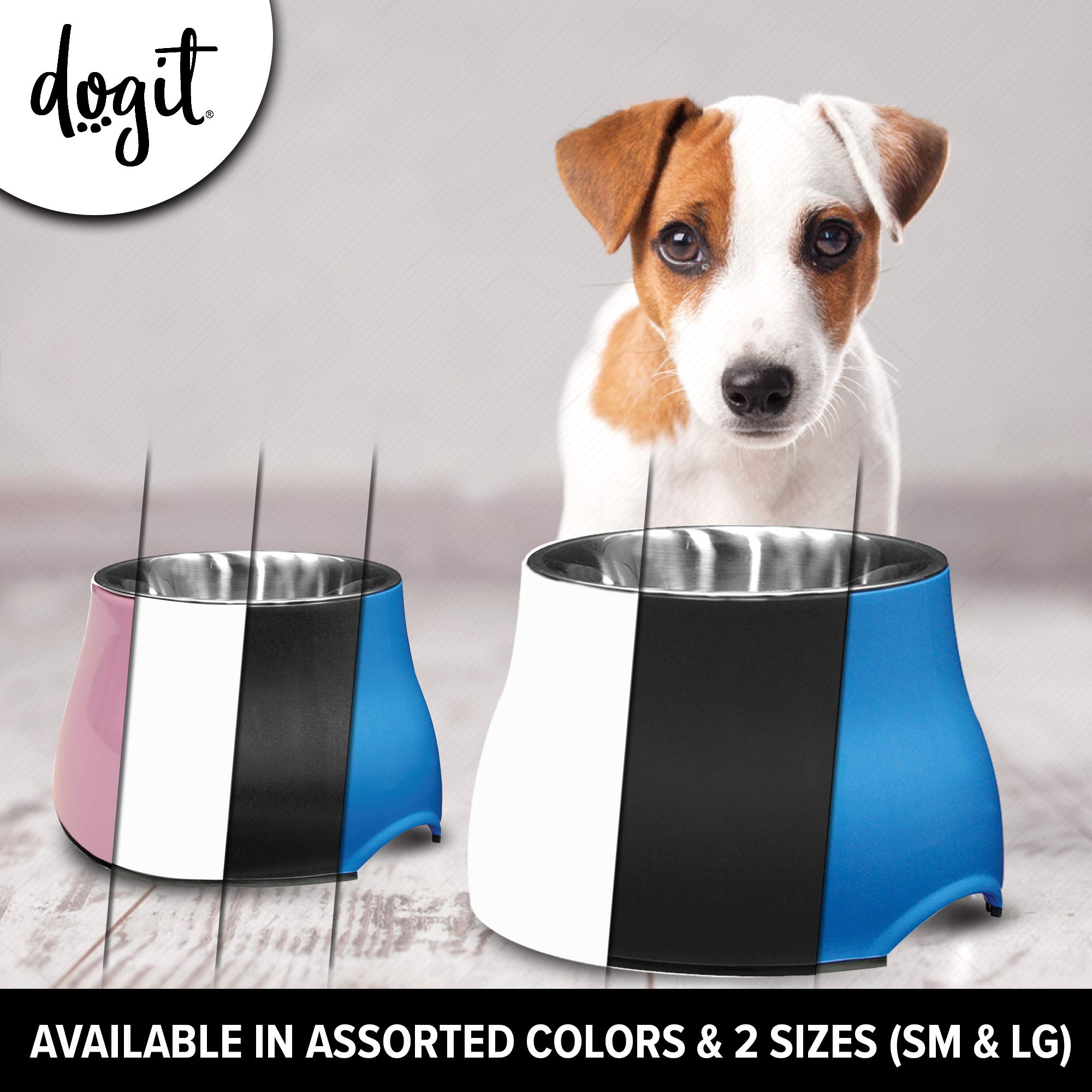 Elevated Dog Bowl for Small Dogs - Stainless Steel Pet Food & Water Dish with Non-Slip Base (Blue) | Perfect for Indoor/Outdoor Feeding, Travel & Mess-Free Meals