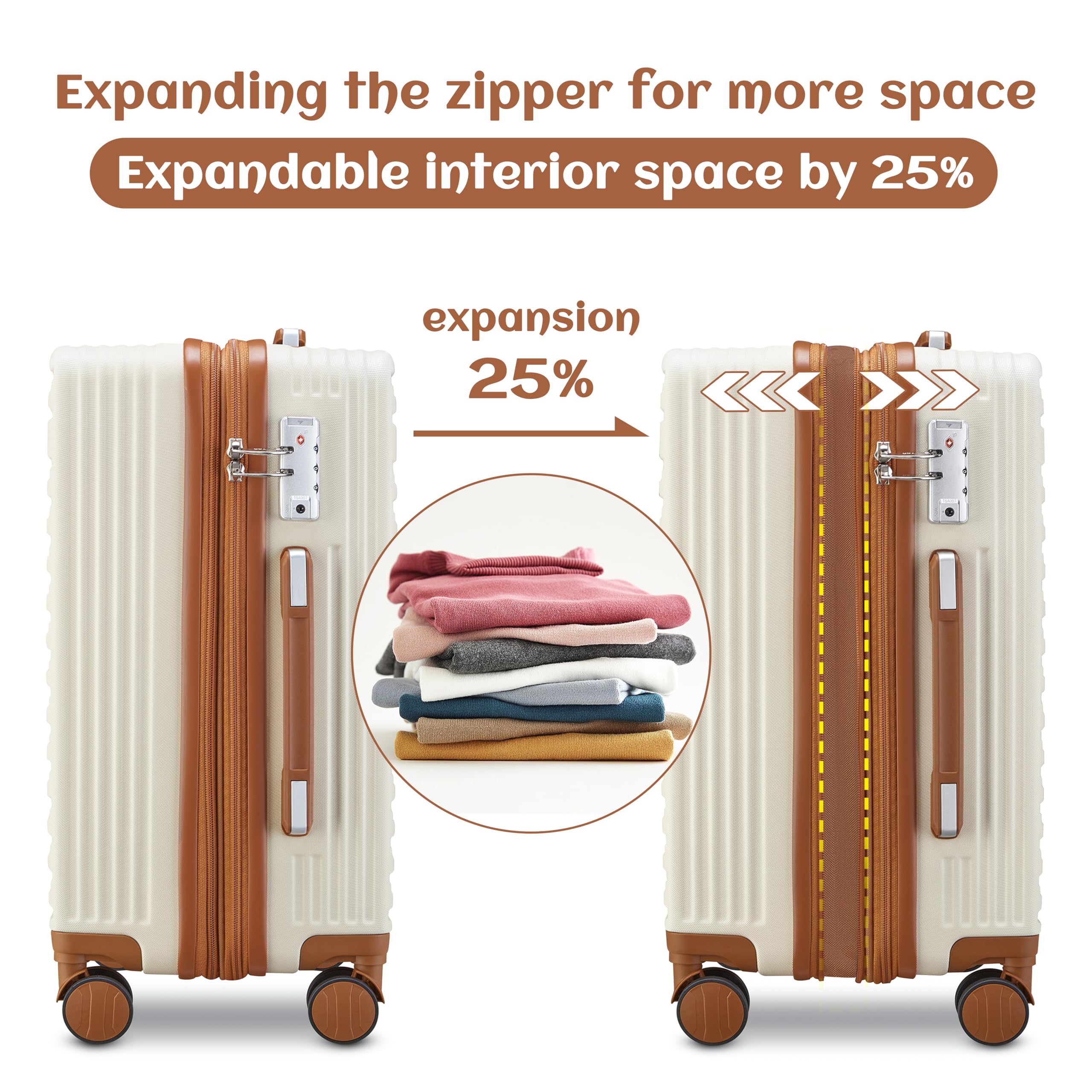 imiomo 20 Inch Expandable Carry-on Suitcase with 360° Spinner Wheels, Lightweight Hard Shell Rolling Luggage with TSA Lock - Perfect for Air Travel, Business Trips & Weekend Getaways