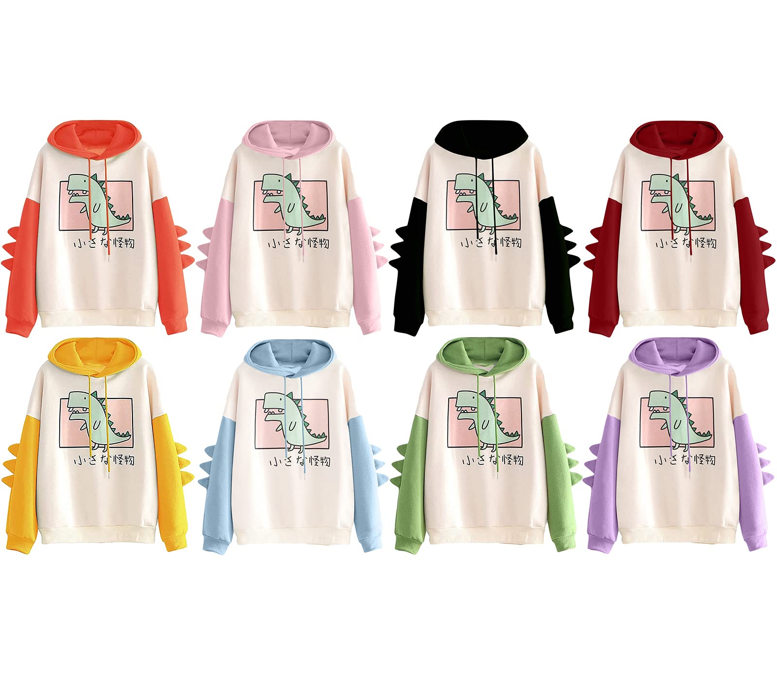Cute Dinosaur Hoodie for Women - Kawaii Pullover Sweatshirt with Hood - Perfect for Casual Wear, Cosplay & Anime Conventions