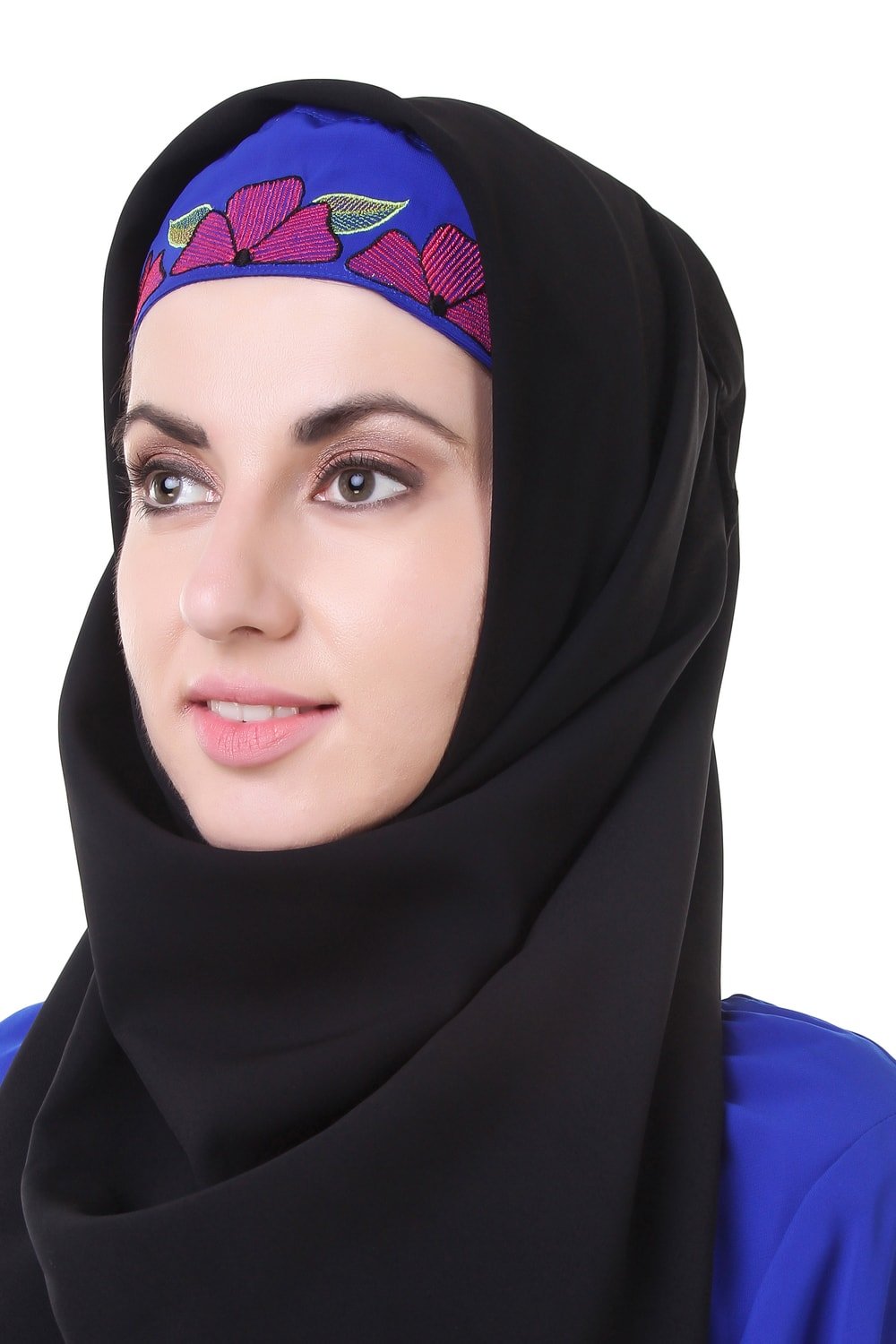 Elegant Black & Blue Abaya with Hijab - Islamic Maxi Dress for Women | Modest Muslim Jilbab & Burqa Outfit | Perfect for Prayer, Mosque & Special Occasions