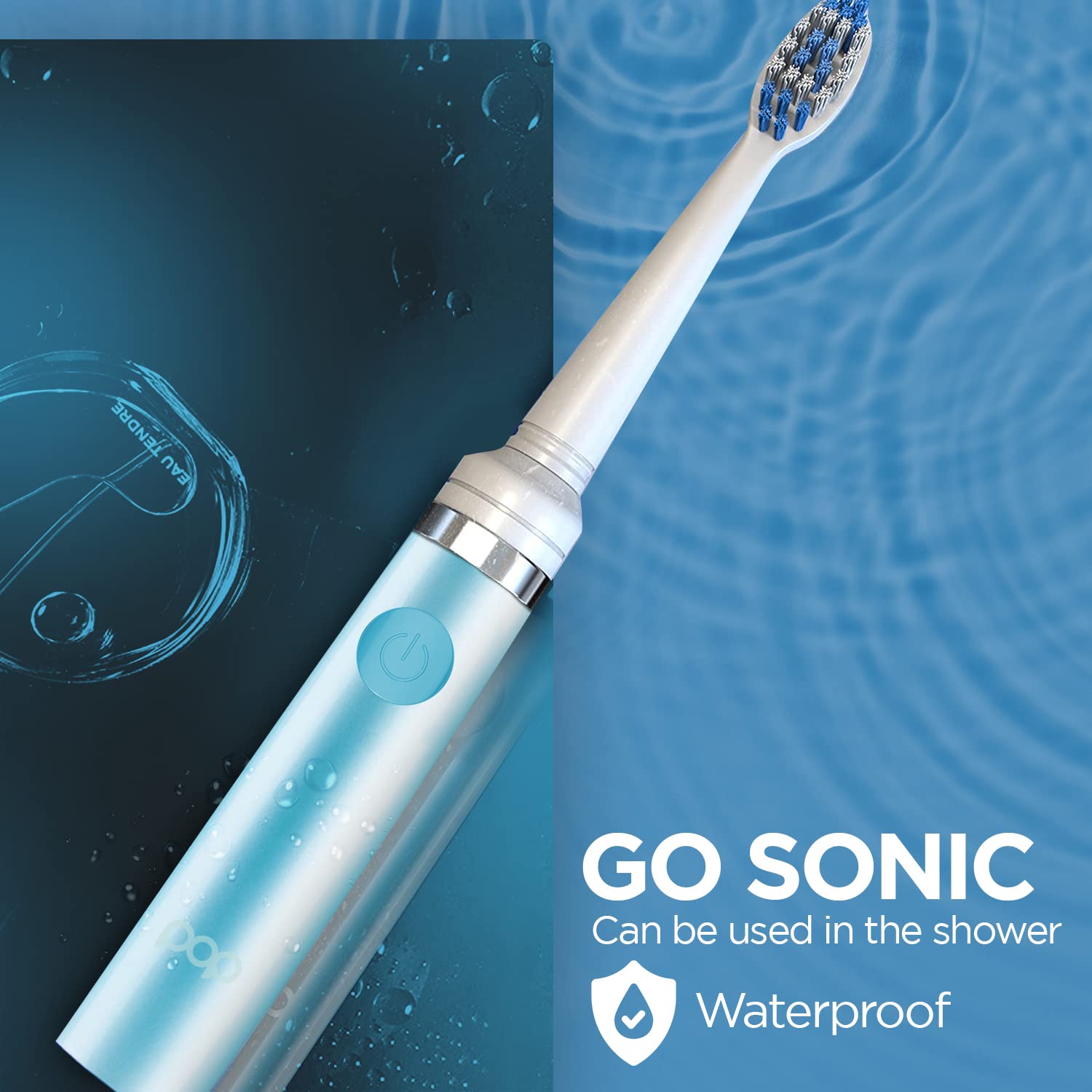 Pop Sonic Electric Toothbrush for Kids & Adults - Hawaiian Blue Travel Toothbrush with 2 Speed Modes (15,000-30,000 RPM), DuPont Nylon Bristles, Battery Powered - Perfect for Home, Travel & Daily Oral Care