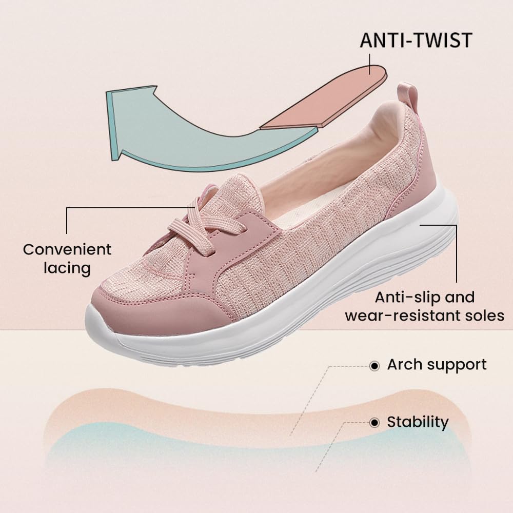 2024 New Women's Orthopedic Walking Shoes - Breathable Slip-On with Arch Support & Non-Slip Sole | Comfortable Footwear for Work, Travel & Daily Activities