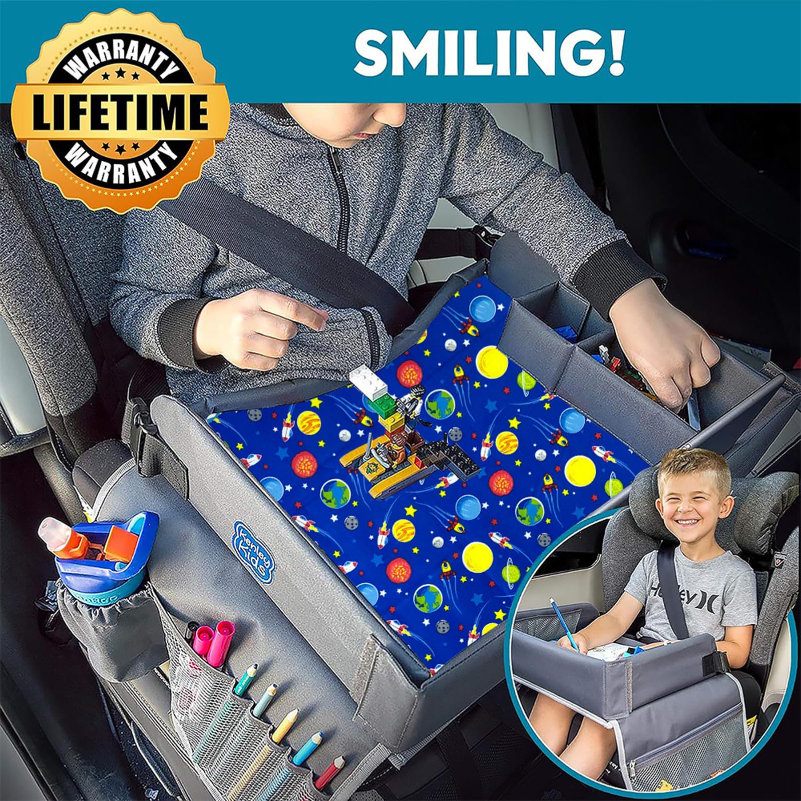 **Multifunctional Kids Travel Tray for Toddler Car Seat - Portable Activity Tray for Boys & Girls - Essential Road Trip Accessories for Cars, Airplanes & Booster Seats - Perfect for Snacks, Toys & Learning on the Go**