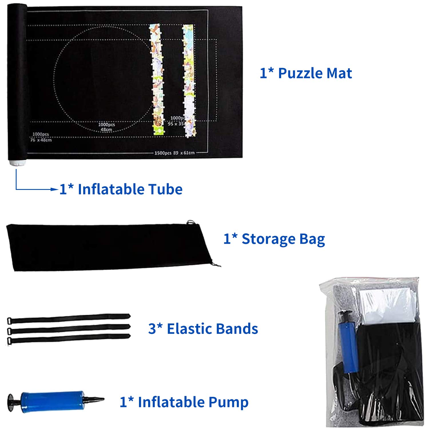 LATTCURE Puzzle Mat Roll Up - Large Felt Puzzle Storage Mat for 1000, 1500, 2000 Piece Puzzles - Portable Foldable Puzzle Saver for Adults & Kids - Perfect for Game Nights, Travel & Home Organization