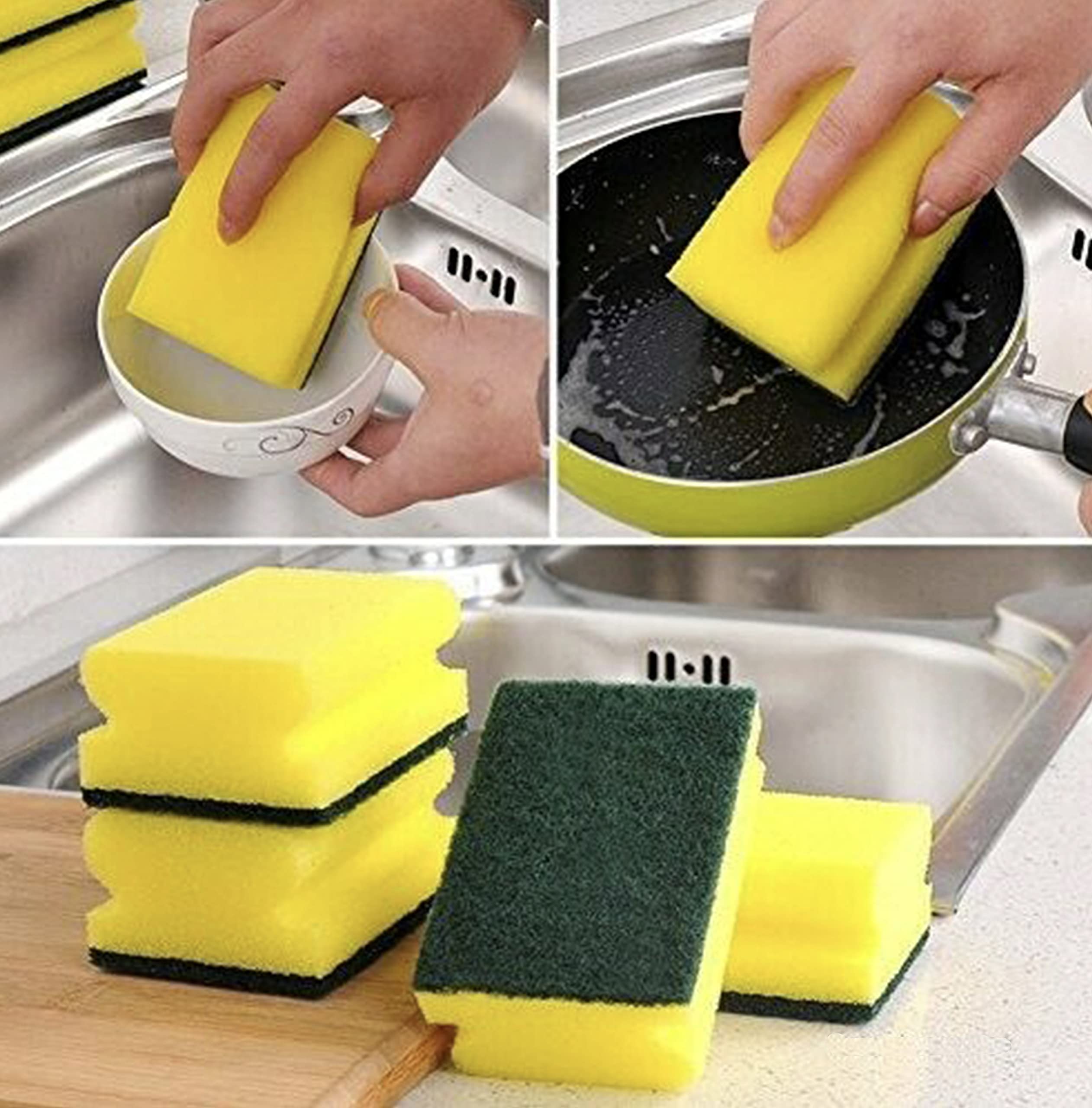 Premium Absorbent Kitchen Sponges for Dishes & Cleaning – Heavy-Duty Foam Scrubbers, Pack of 30 – Ideal for Washing Dishes, Countertops & Household Cleaning