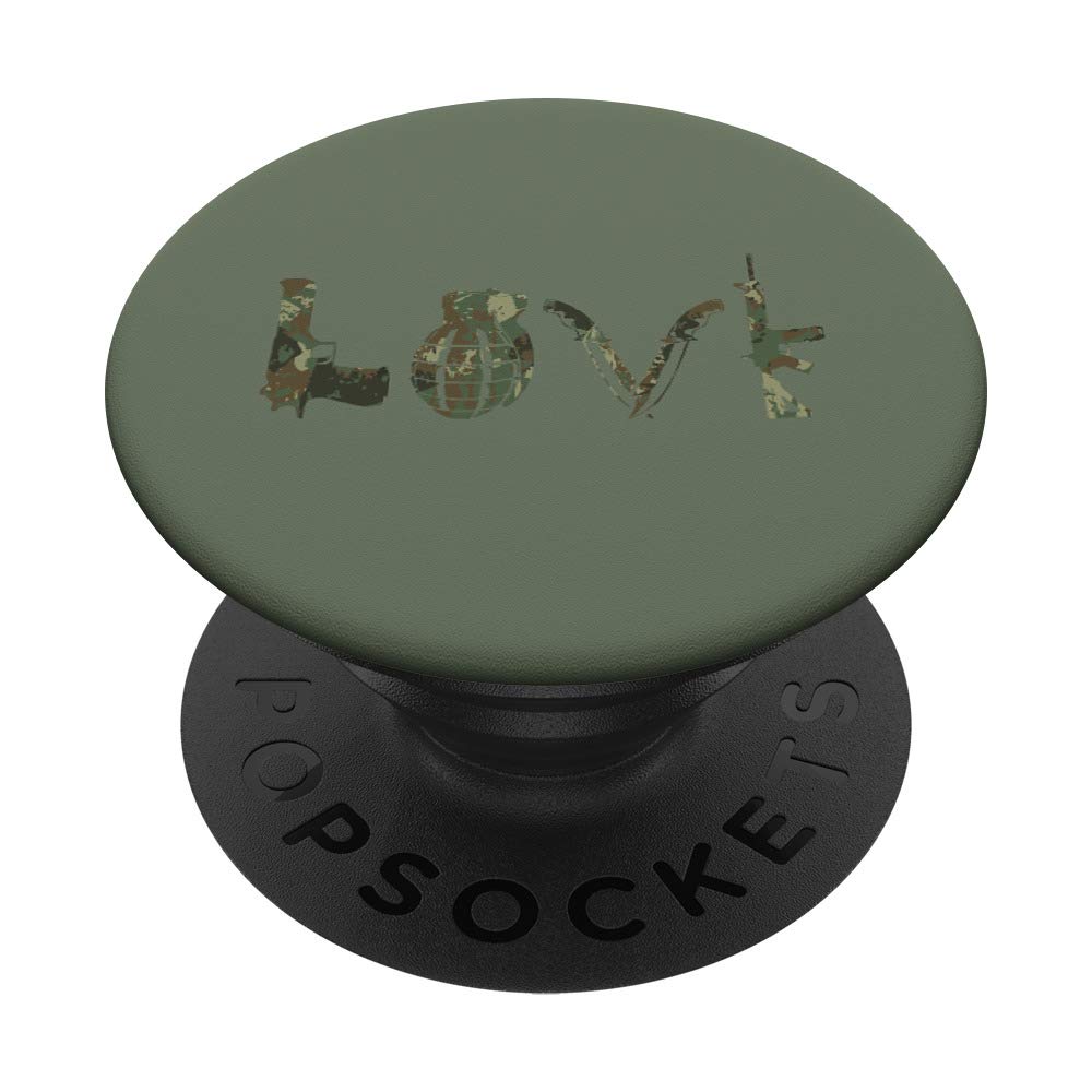 Military Camo Rifle Grenade SMG Lover PopSockets Swappable PopGrip - Perfect for Tactical Enthusiasts & Gaming Accessories