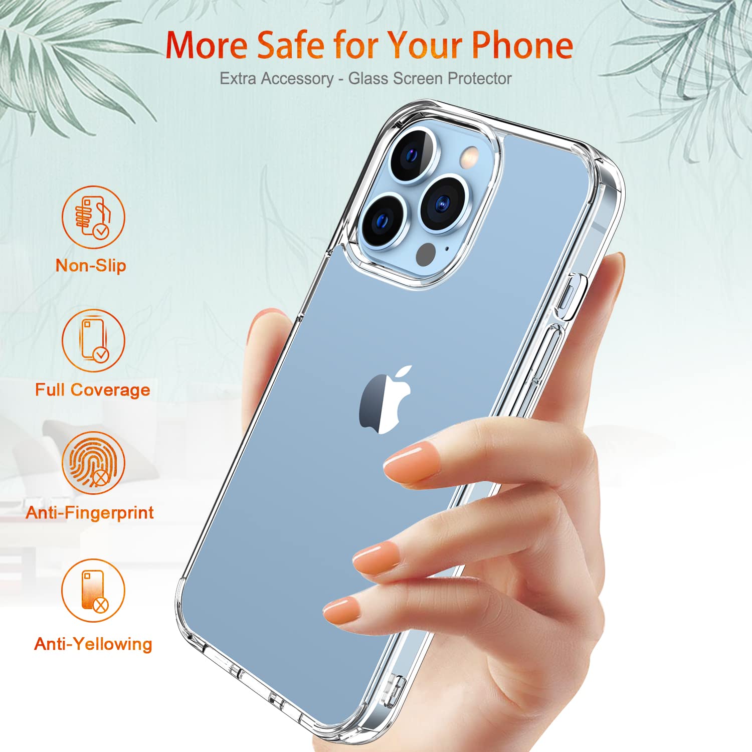 GiiKa iPhone 13 Pro Max Case with Screen Protector - 6.7 Inch Clear Shockproof Protective Hard Cover with TPU Bumper | Slim Fit, Drop Protection | Perfect for Everyday Use, Travel & Outdoor Activities