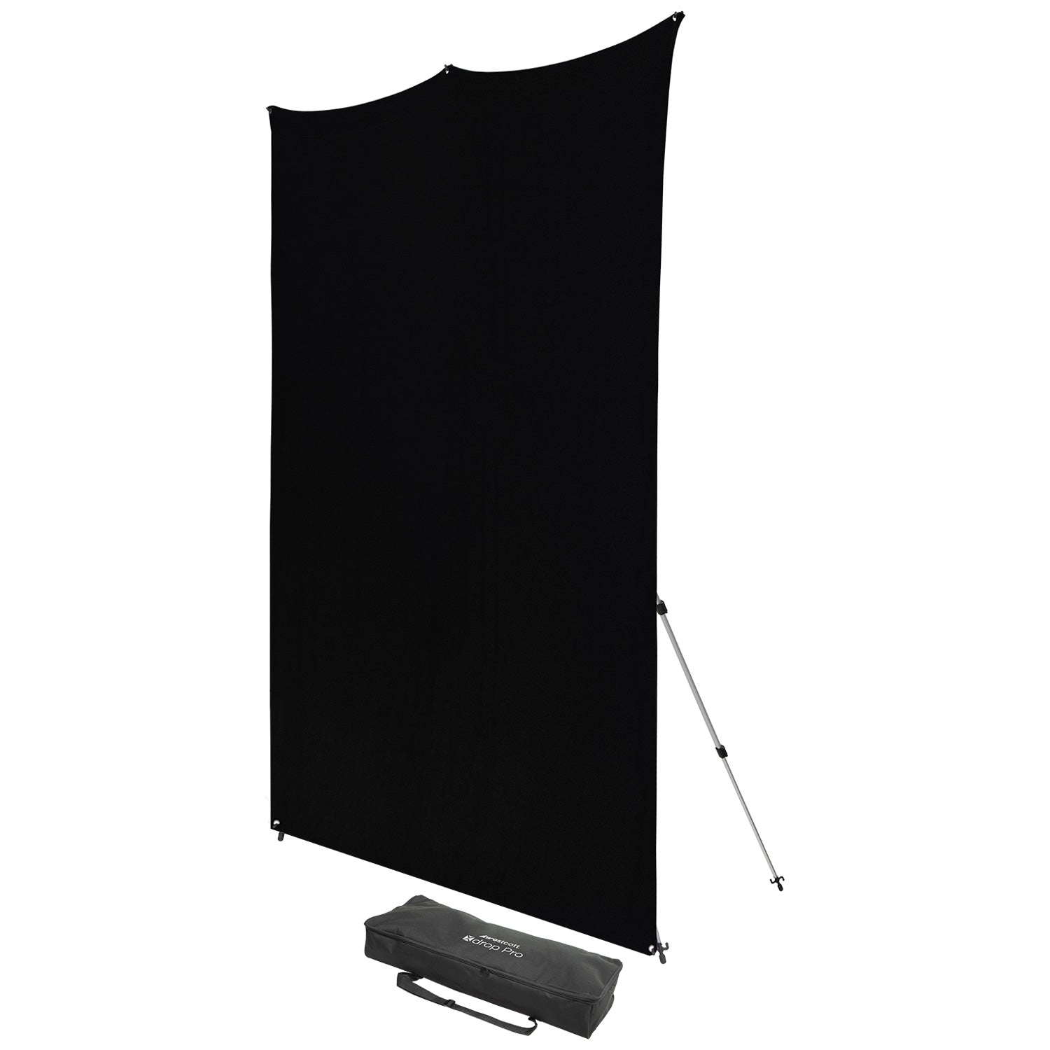 X Drop Pro Wrinkle Resistant Photography Backdrop Kit - Rich Black (8' x 8') for Studio, Portrait & Product Photography | Durable Fabric for Professional Shoots