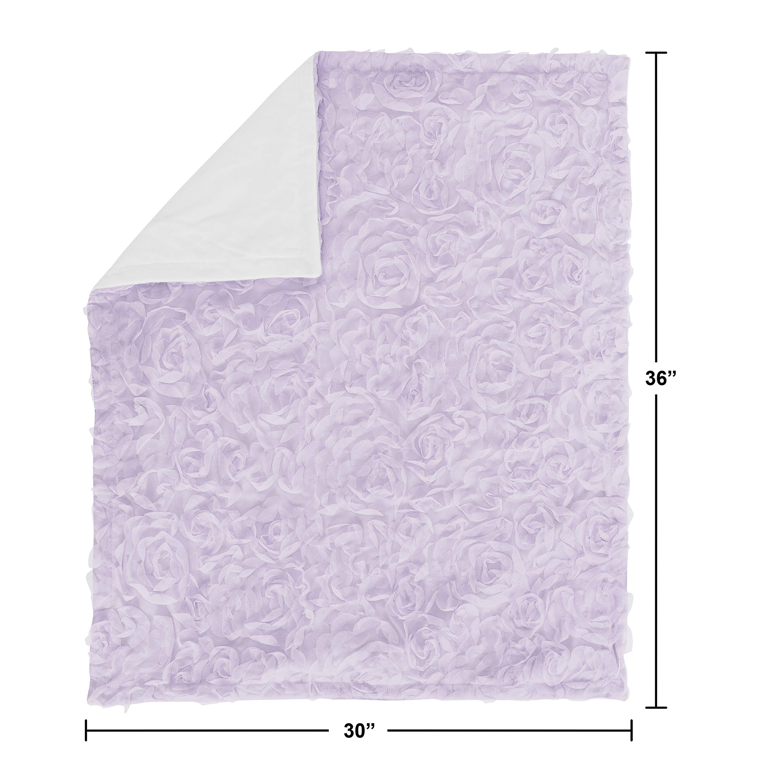 Sweet Jojo Designs Purple Floral Rose Baby Blanket - Soft Minky Swaddle for Newborns & Toddlers, Nursery Car Seat & Stroller Cover, Light Lavender Boho Chic Security Blanket - Perfect for Gifts, Photo Shoots & Cozy Comfort