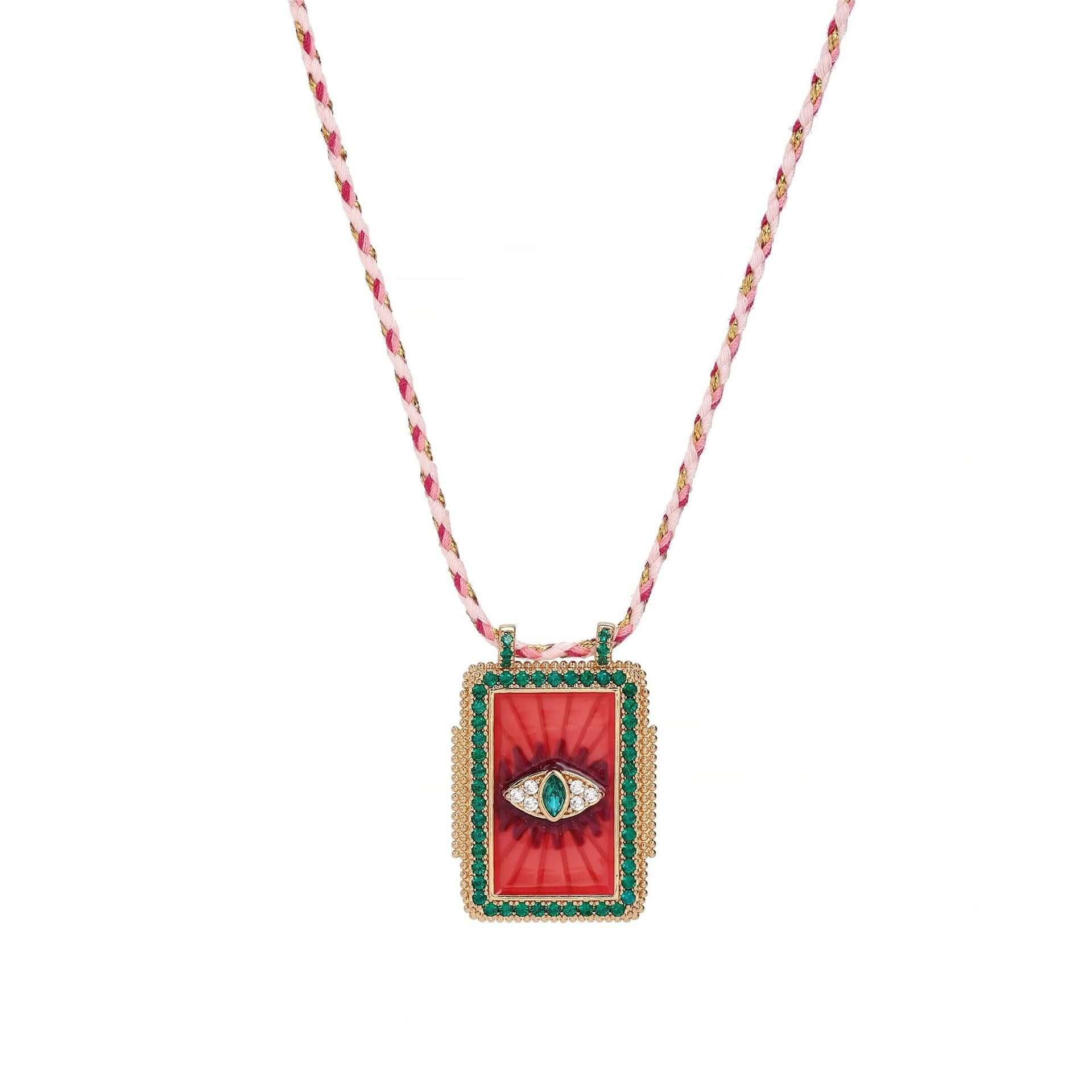 Rainbow Tarot Card Pendant Necklace with Adjustable Cord - JFN401 | Spiritual Jewelry for Wiccan, Pagan & Tarot Enthusiasts