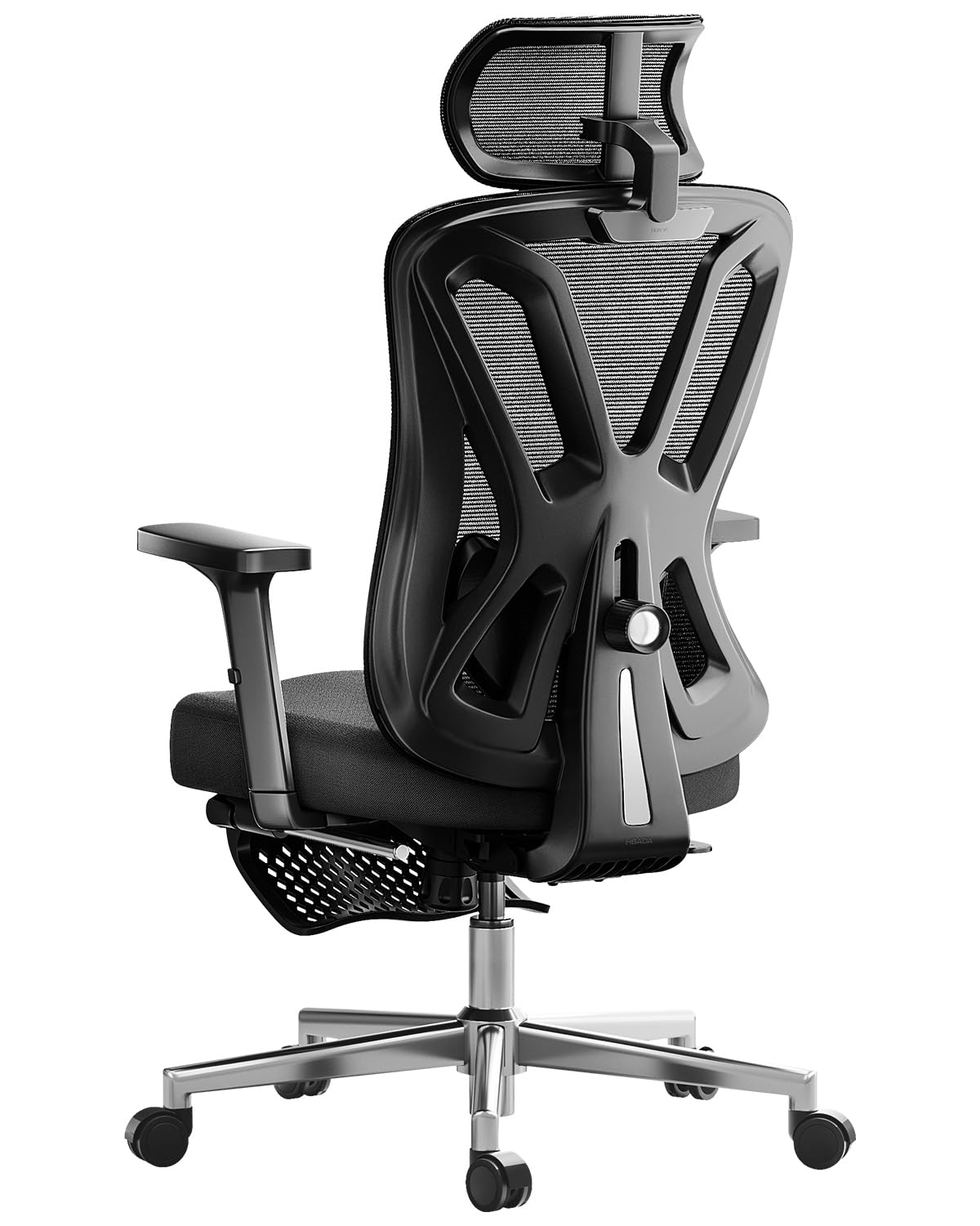 Hbada P5 Ergonomic Office Chair - Adjustable Lumbar Support & Height, Breathable Mesh Computer Desk Chair with 2D Headrest & Footrest, Swivel Tilt Function (Black) - Perfect for Home Office, Gaming & Workspaces