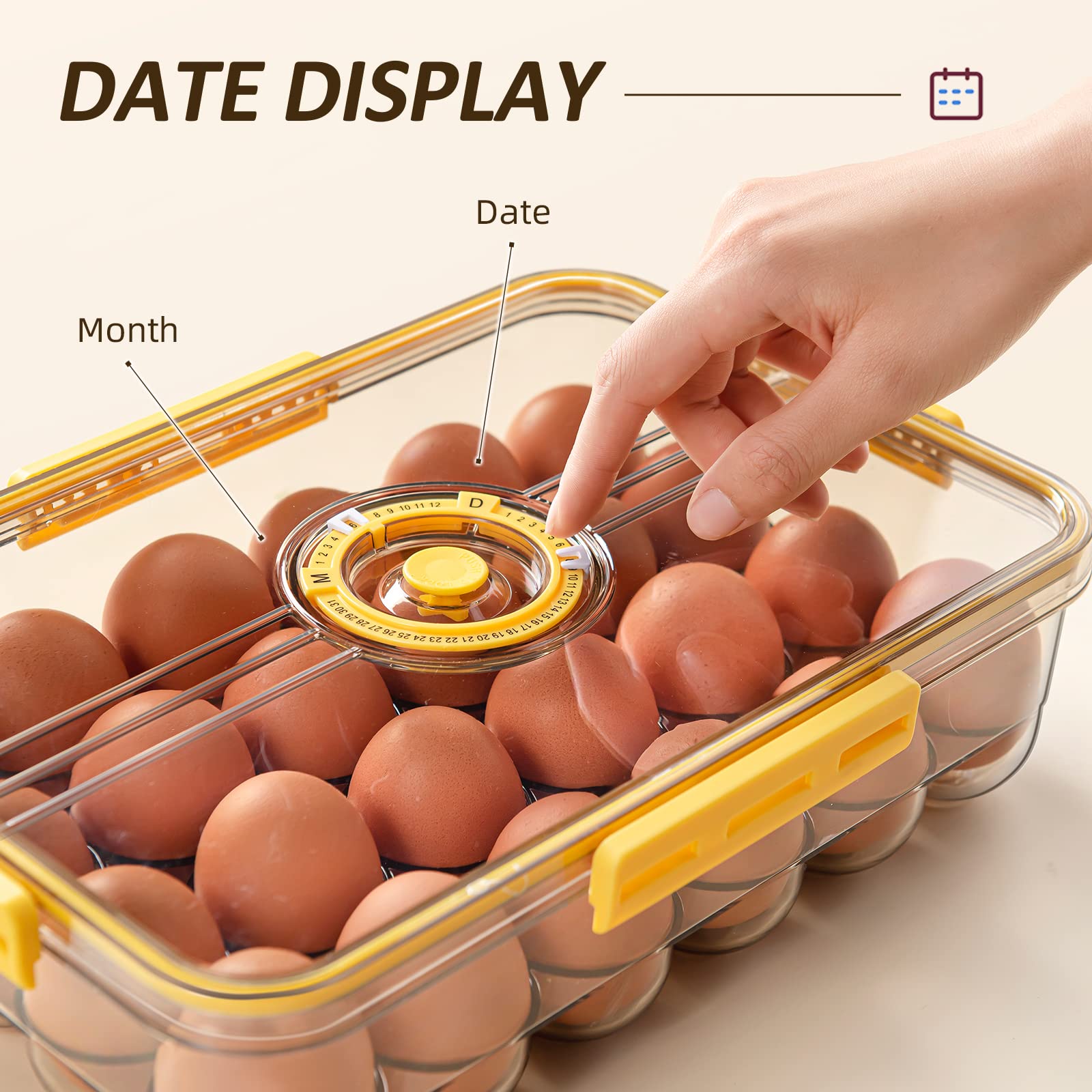 18-Count Plastic Egg Holder for Refrigerator - Stackable Egg Storage Container with Lids (2-Pack) - Perfect for Kitchen Organization & Meal Prep