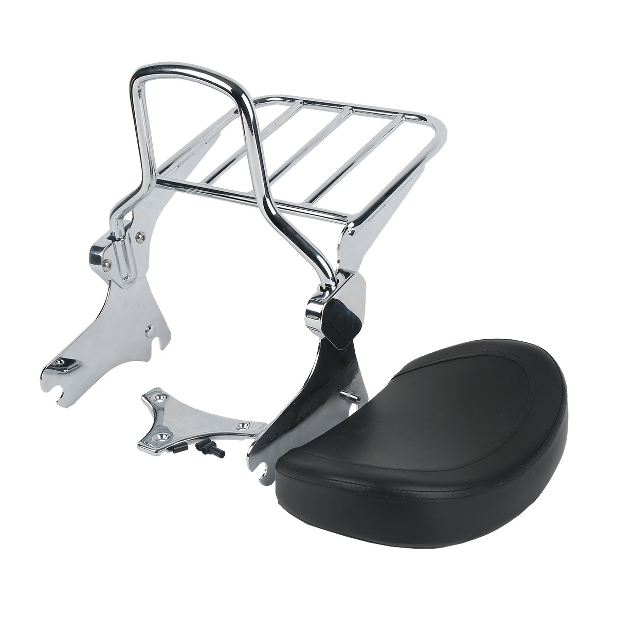 SLMOTO Detachable Backrest Sissy Bar with Luggage Rack for Harley Davidson HD Touring Models 1994-2008 | Universal Fit for Road King, Electra Glide | Comfortable Long Ride Support & Storage Solution