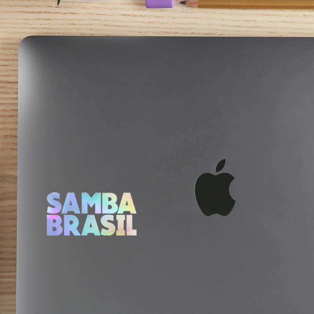 ANGDEST Samba Brasil Holographic Vinyl Decal Stickers (Set of 2) - Waterproof Premium Decals for Laptop, Phone, Helmet, Car Window, Mug & Wall Decor | Perfect for Personalizing Devices, Home Decor & Gift Giving