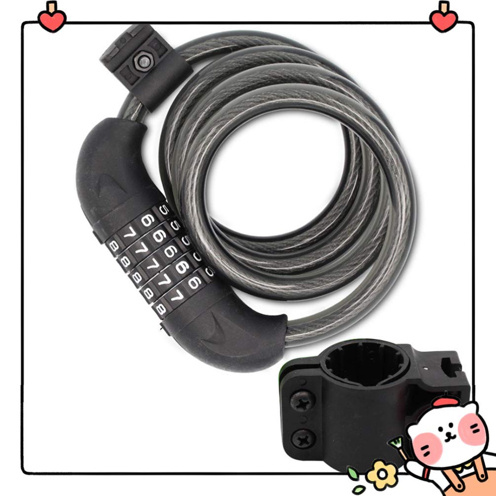 Heavy Duty Motorcycle Disc Lock - 5-in-1 Anti-Theft Bike Chain Lock with Combination for Mountain Bikes, Iron Sliding Door & Cable Security - Perfect for Outdoor Parking, Garage Storage & Travel Protection