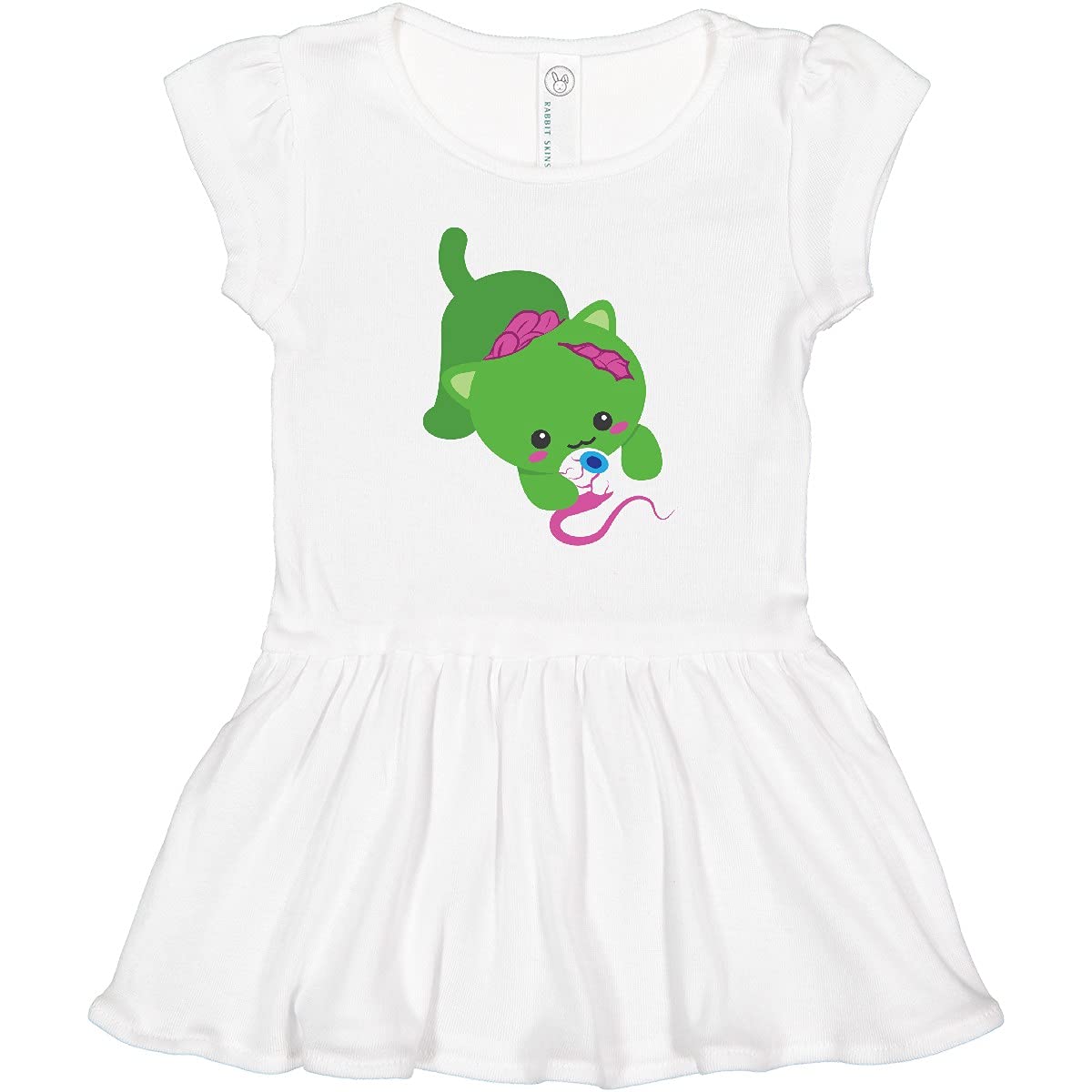 Inktastic Zombie Cat Toddler Dress - Cute Halloween Costume for Girls, Soft Cotton Kids Outfit - Perfect for Trick or Treating, Birthday Parties & Dress-Up Play