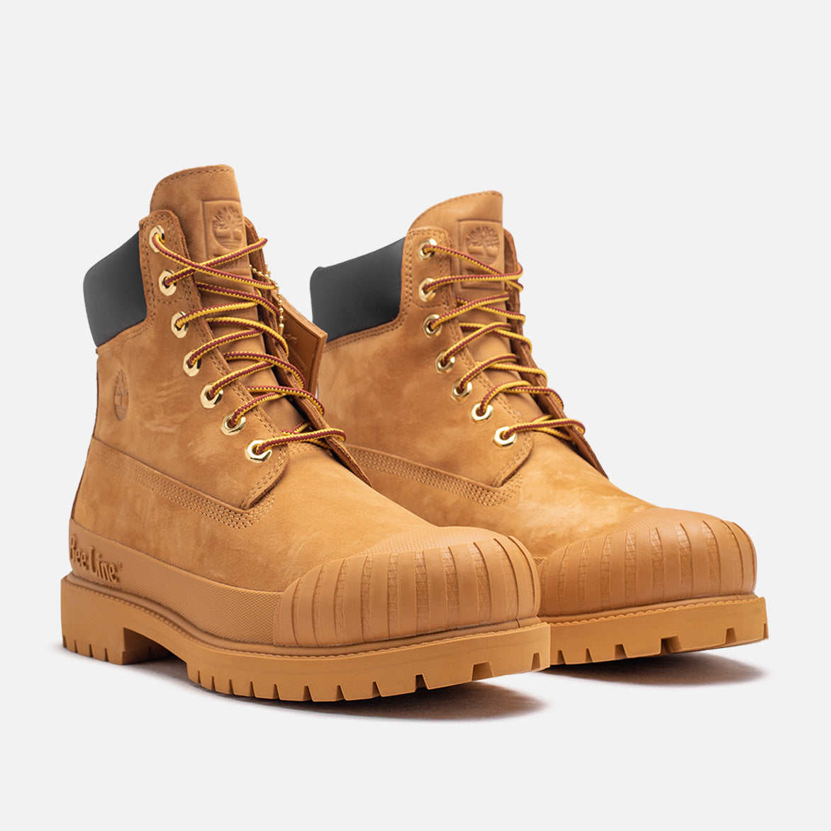 Timberland 6-Inch Premium Rubber Toe Boot in Wheat Nubuck - BEE LINE Collaboration - Durable Work Boots for Men, Outdoor Hiking & Construction Use