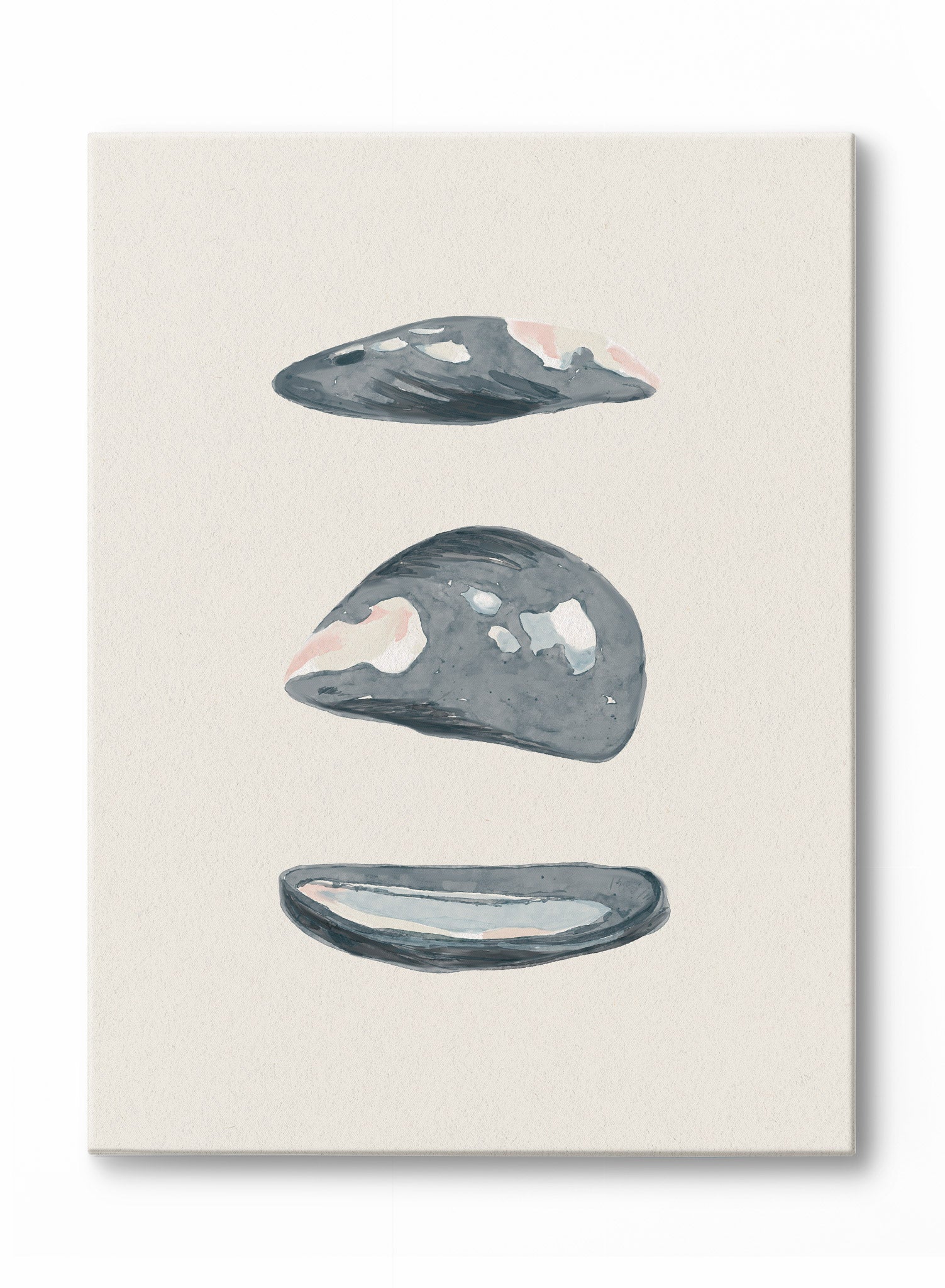 Mussel Memory Canvas Wall Art - Coastal Beach Decor for Living Room, Bedroom, or Office - Perfect Nautical Theme Home Decoration
