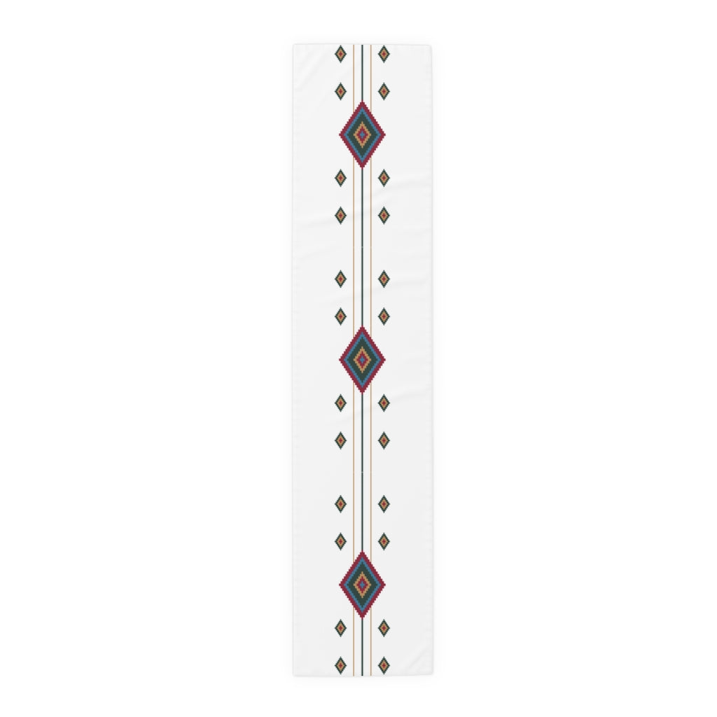 White Diamond Southwestern Table Runner - Cotton or Polyester Kitchen Table Linens for Dining Room Decor & Holiday Entertaining