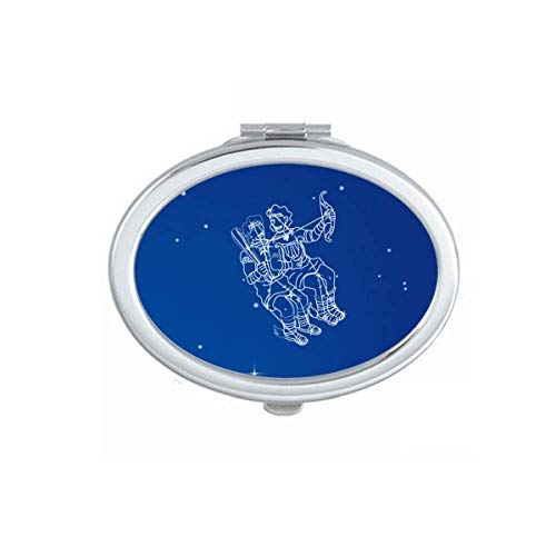 Gemini Constellation Pattern Mirror - Portable Folding Double-Sided Makeup Mirror for Travel & Home Use | DIYthinker Star Universe Design
