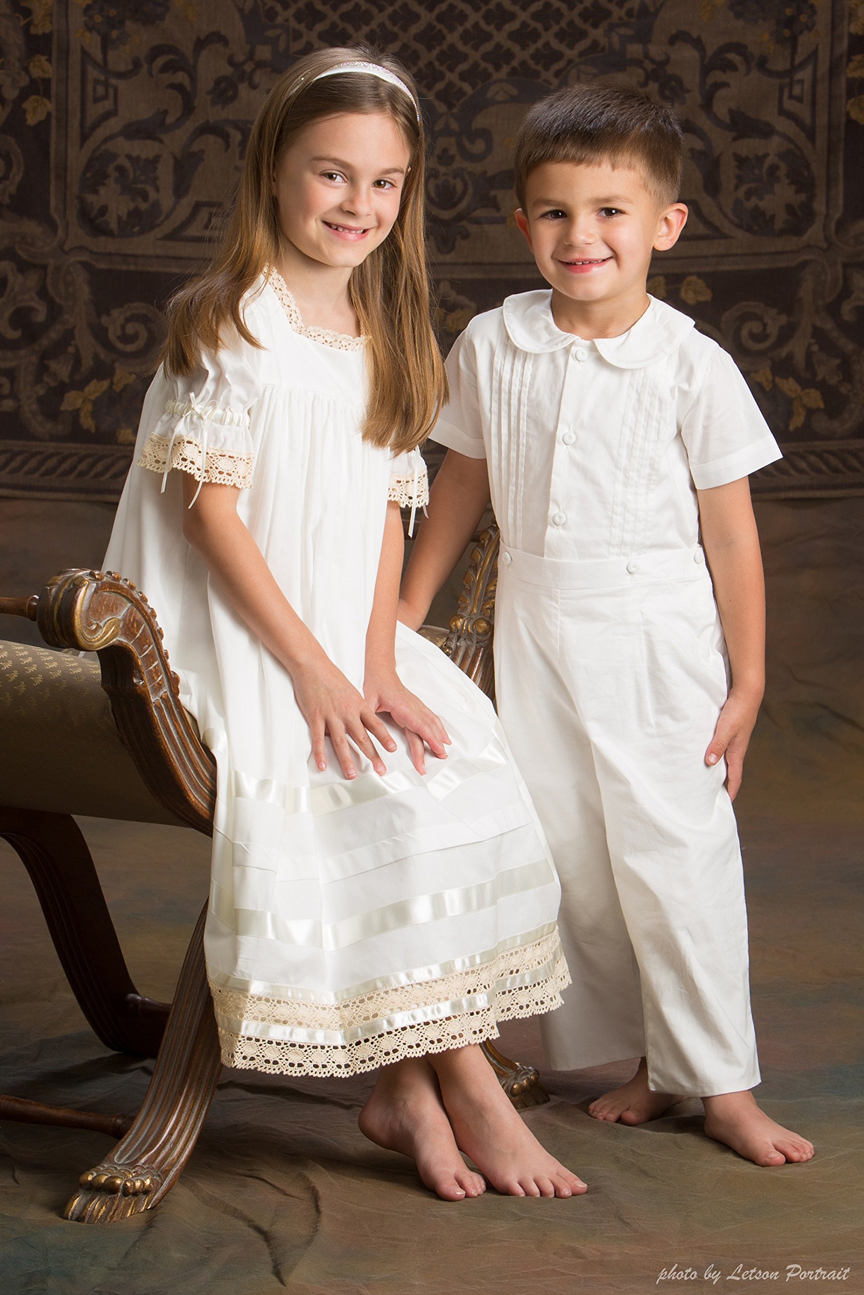 Vintage Heirloom Lace Flower Girl Dress - Elegant White & Ivory Lace Dresses for Weddings, Baptisms & Special Occasions